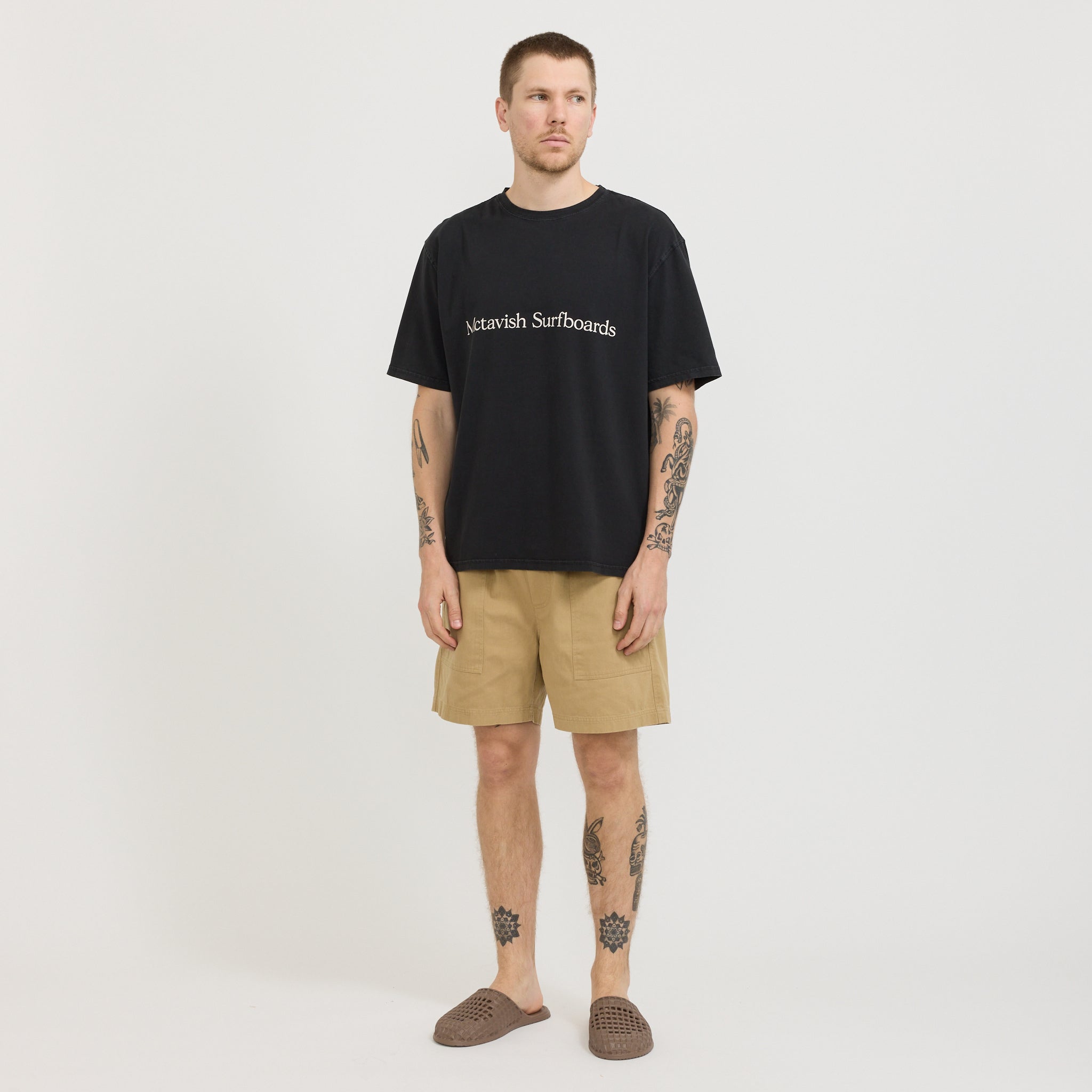 Boxy Serif Tee Black