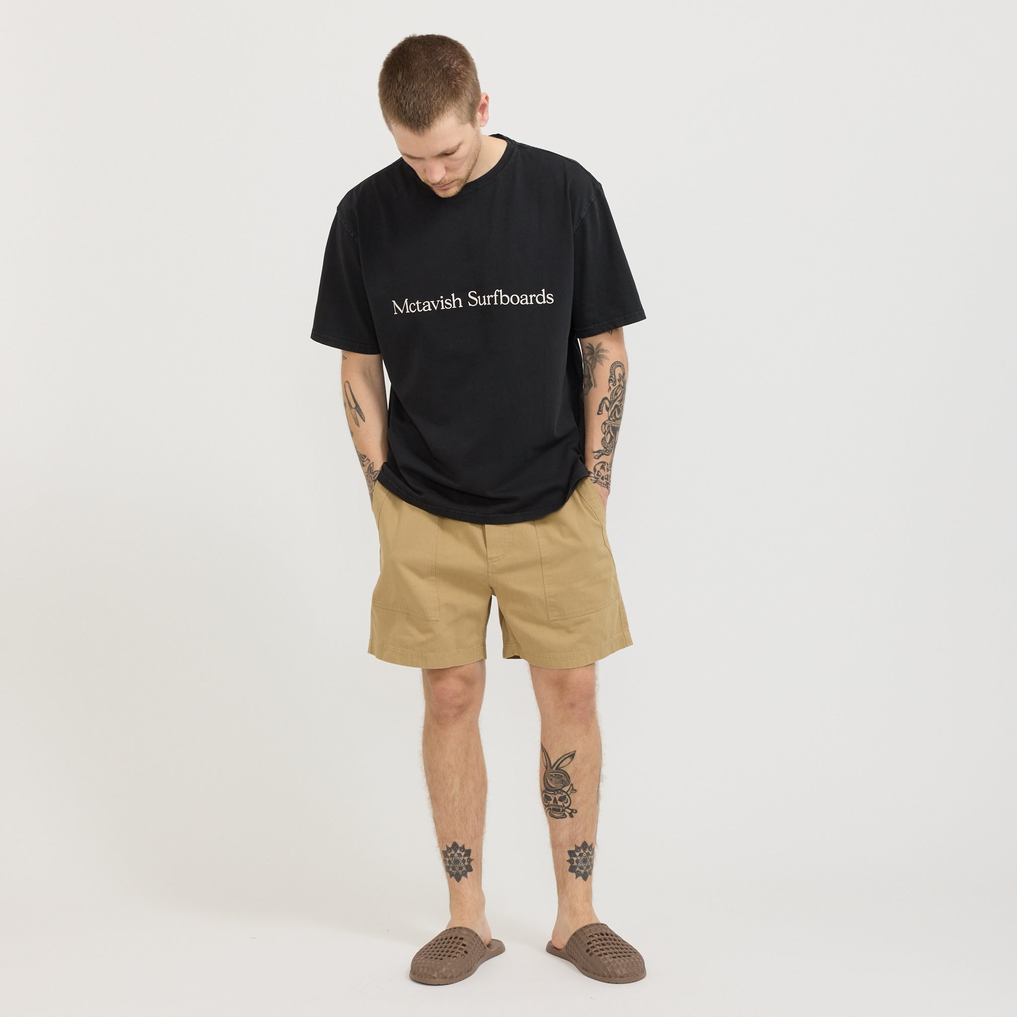 Boxy Serif Tee Black