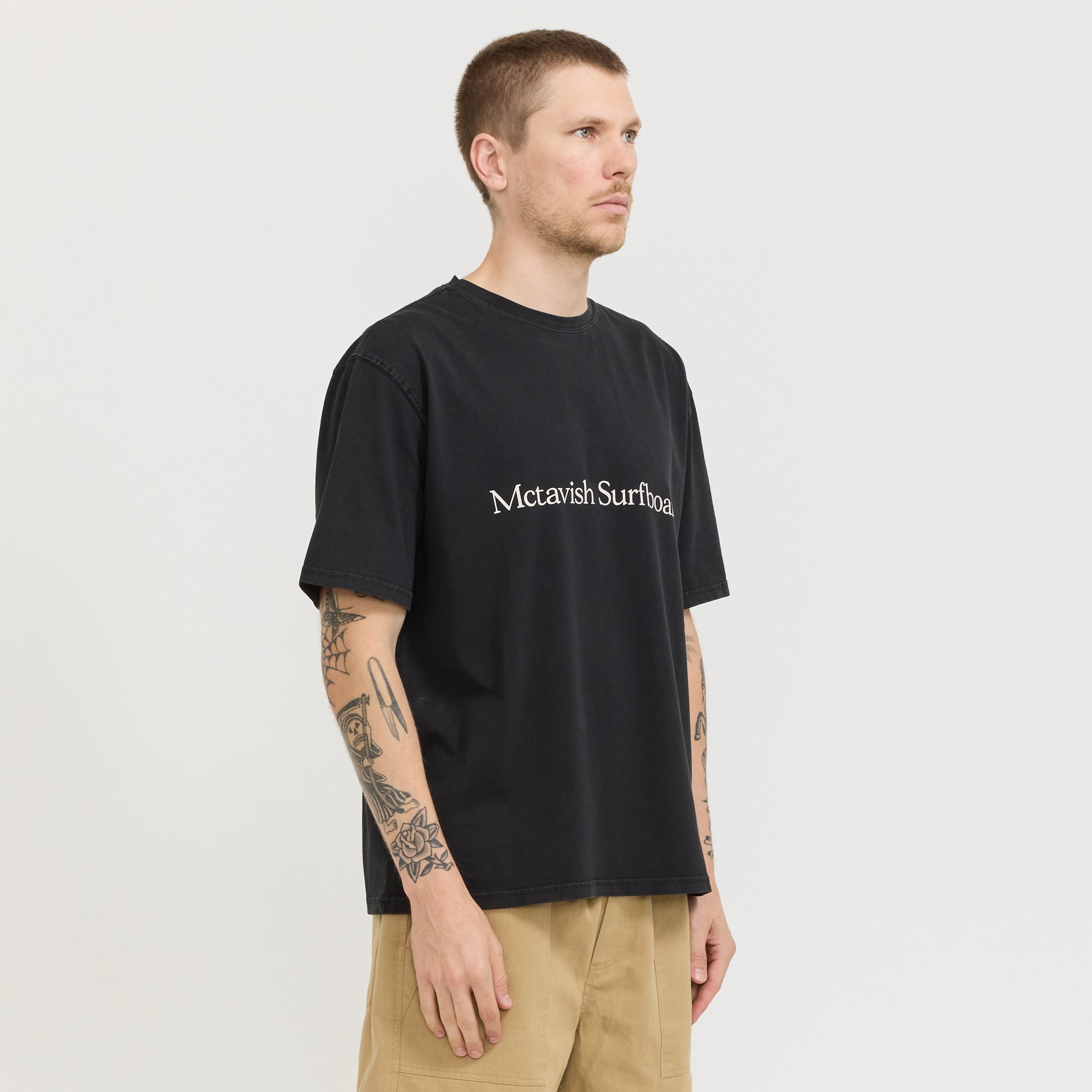 Boxy Serif Tee Black