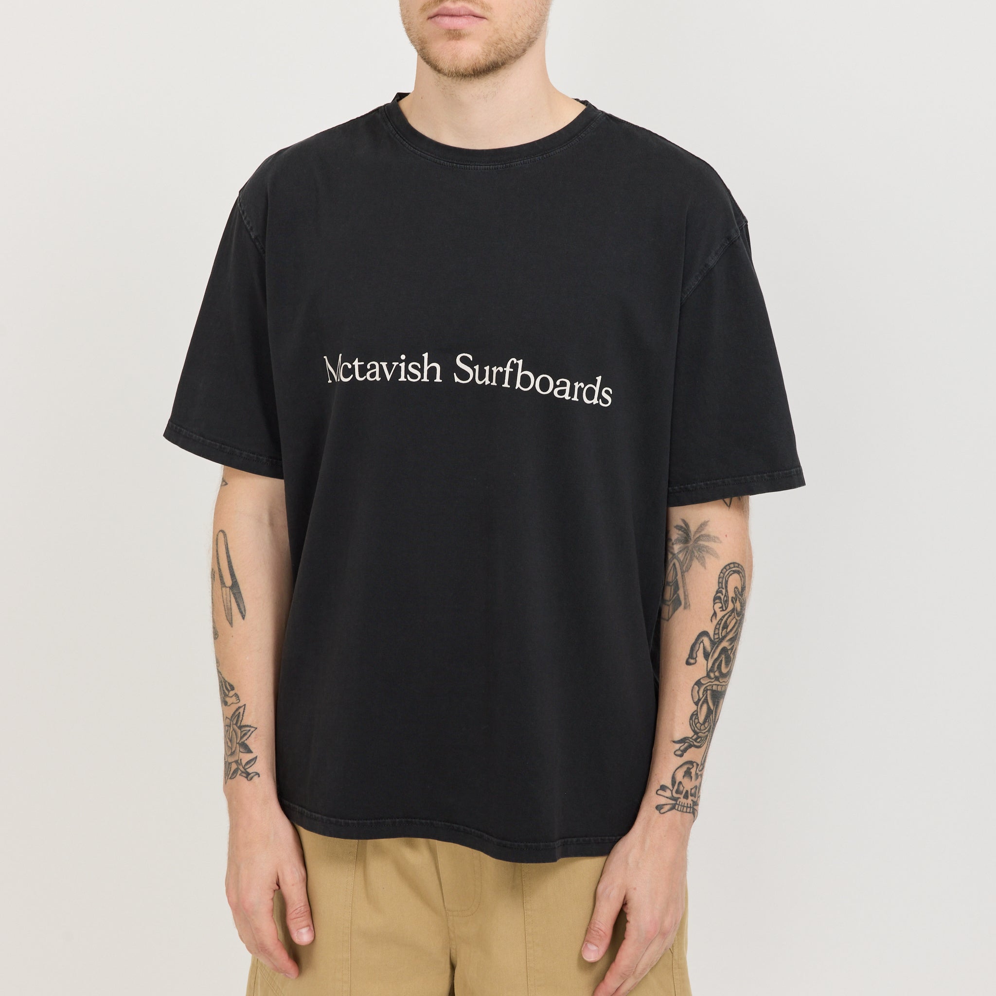 Boxy Serif Tee Black