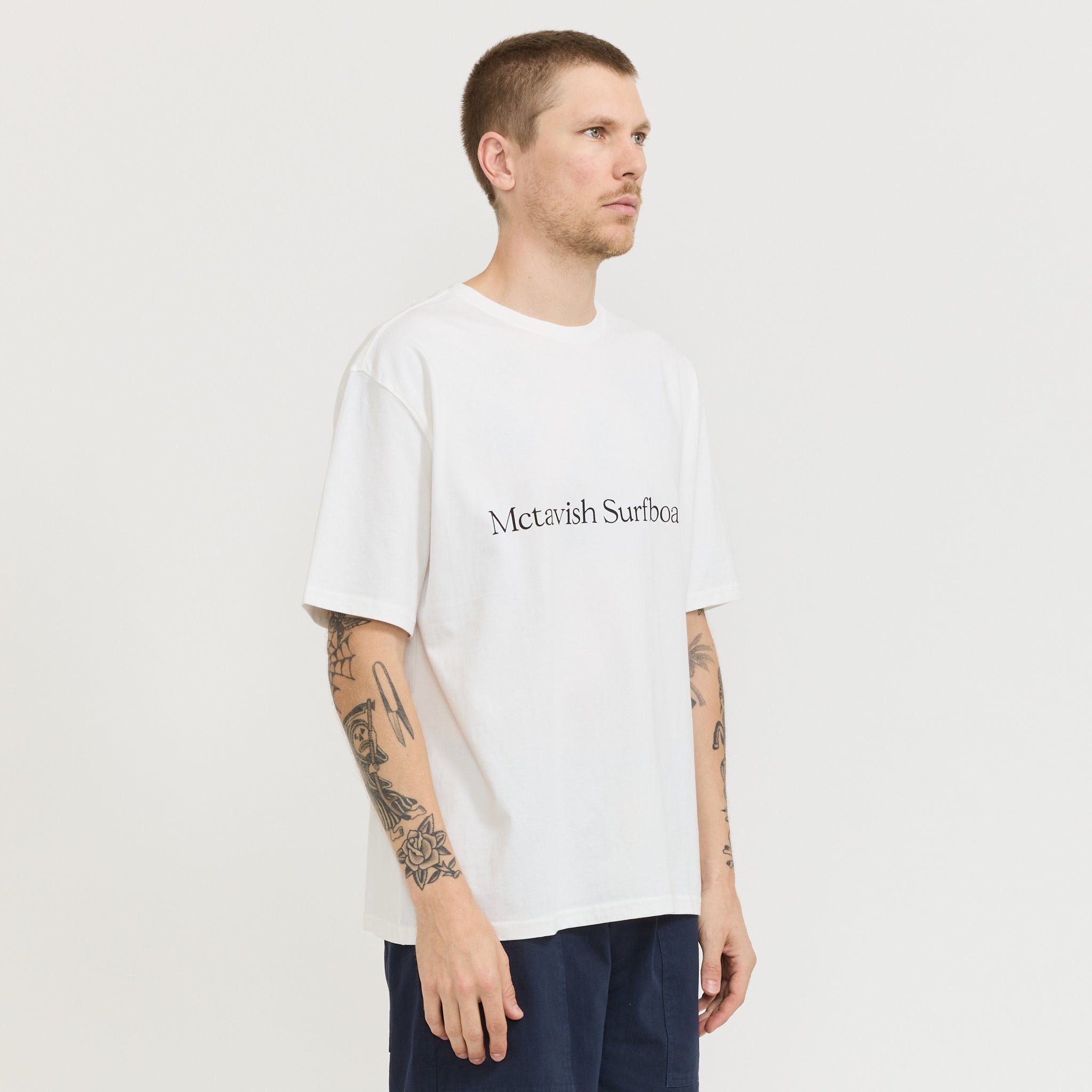 Boxy Serif Tee White