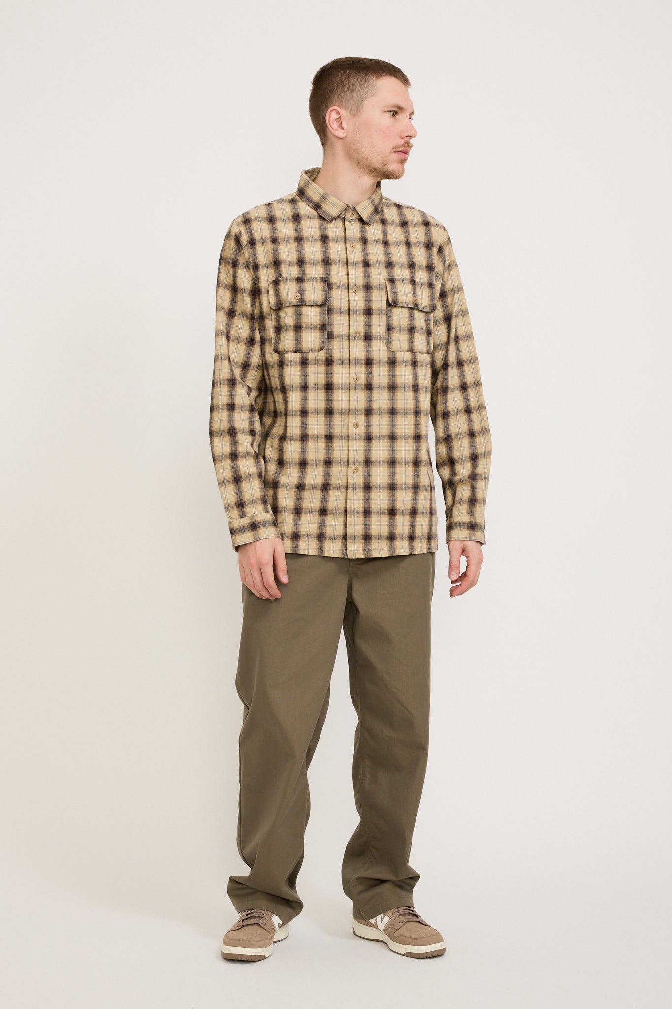 McTavish | Brushed Flannel Shirt Tan Multi | Maplestore