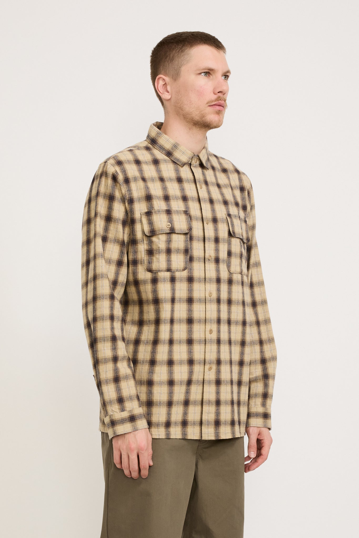 McTavish | Brushed Flannel Shirt Tan Multi | Maplestore