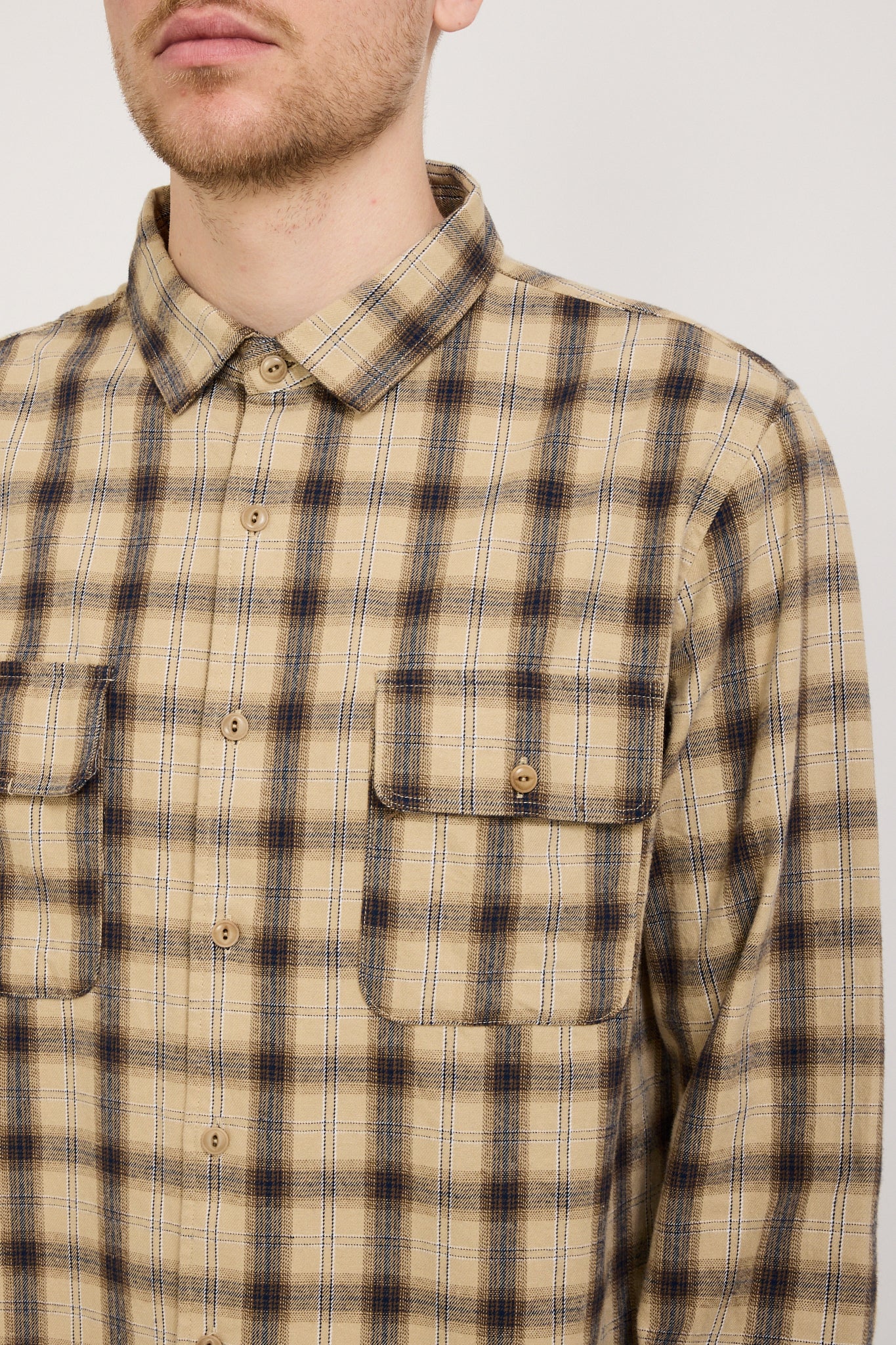 McTavish | Brushed Flannel Shirt Tan Multi | Maplestore