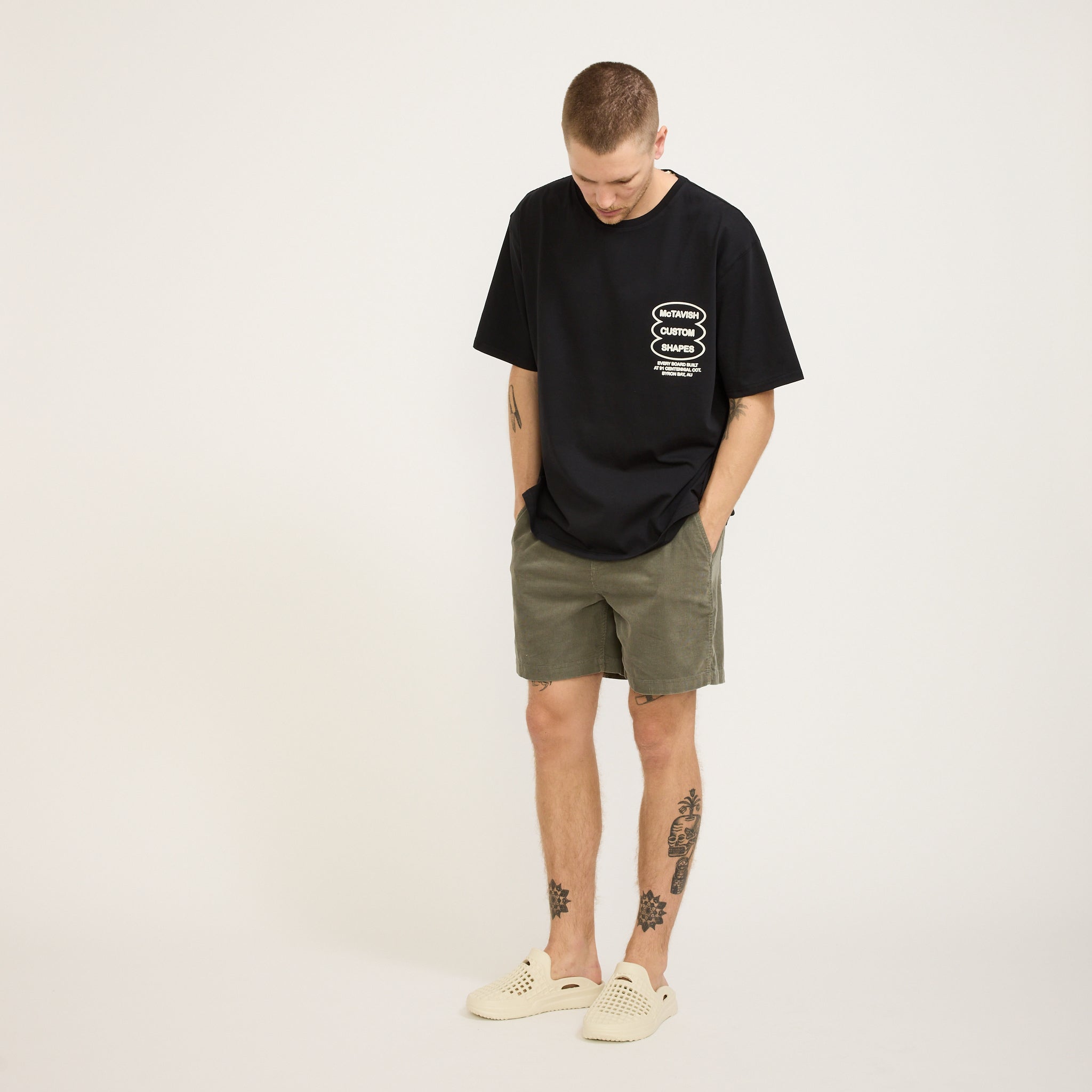 Cord Shorts Grey