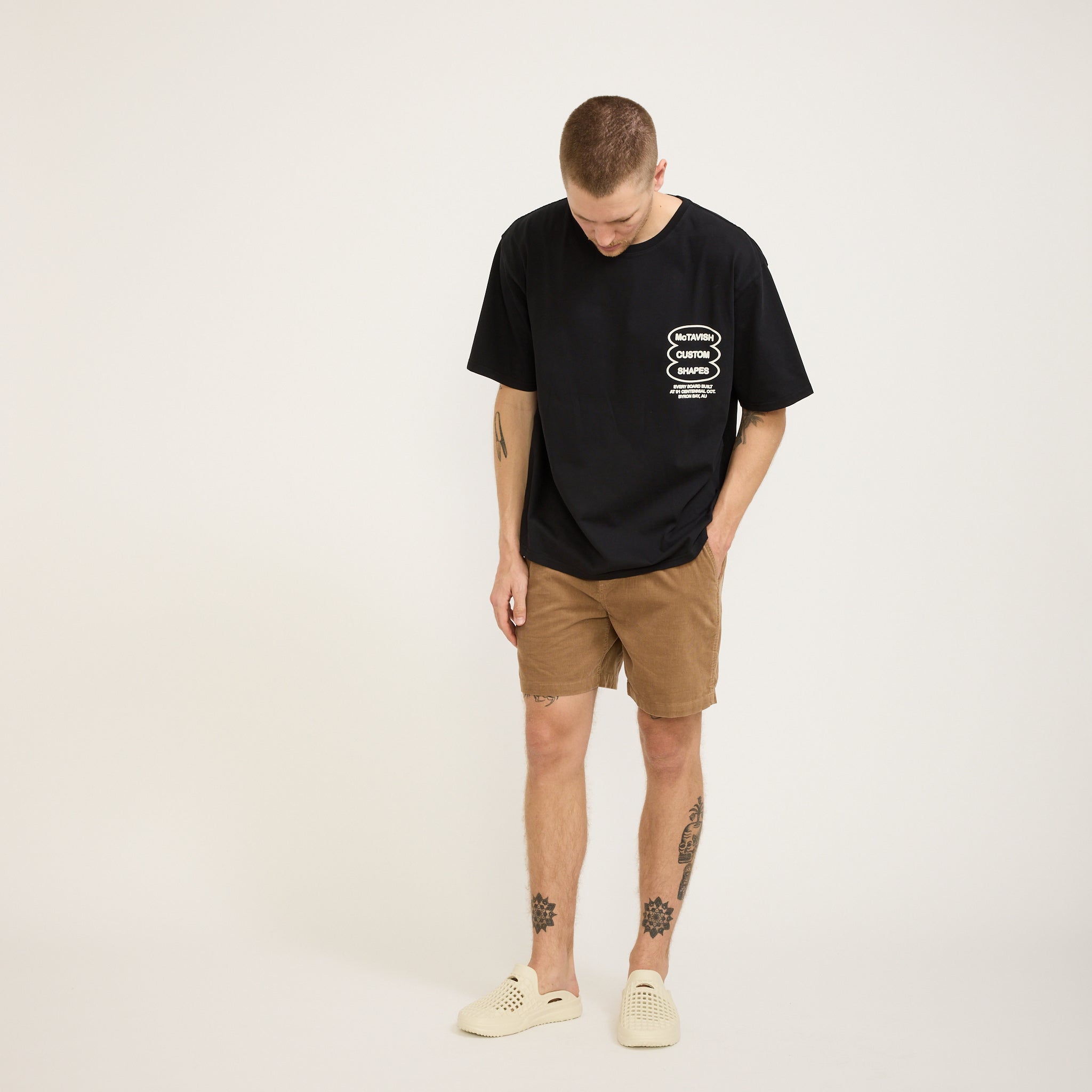 Cord Shorts Dark Tan