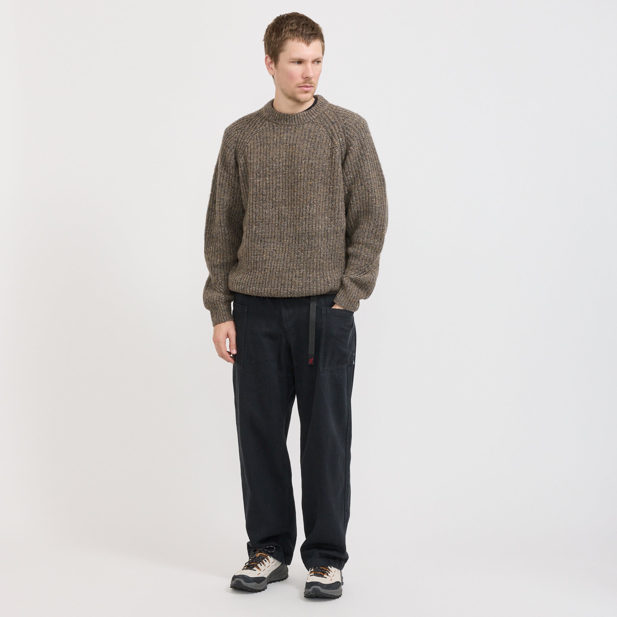 Fisherman Knit Brown Multi | Warm, Light & Soft Sweater | Maplestore