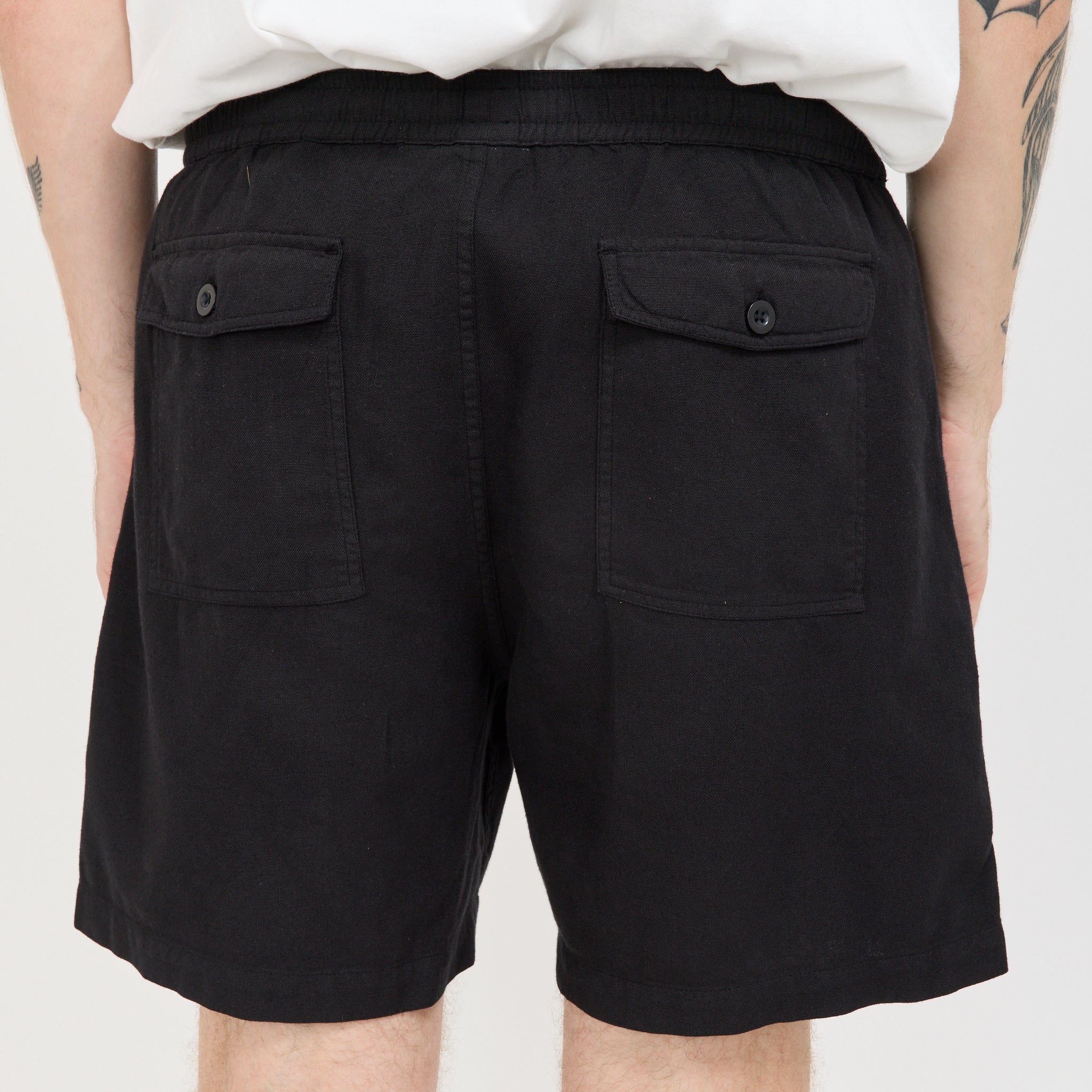 Linen Shorts Black