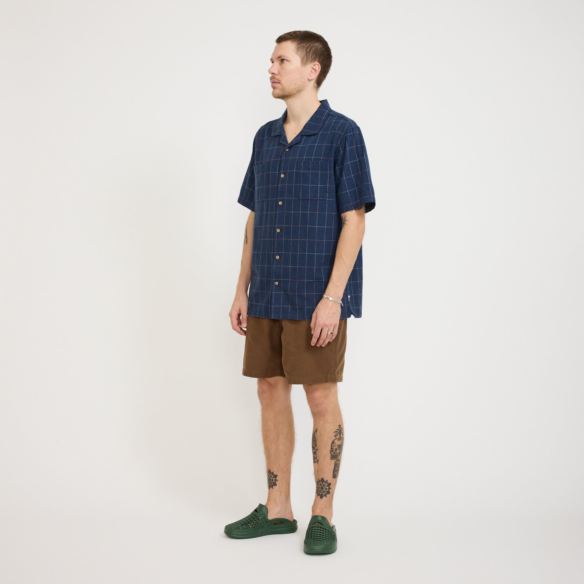 Relaxed Twill Shorts Dark Brown