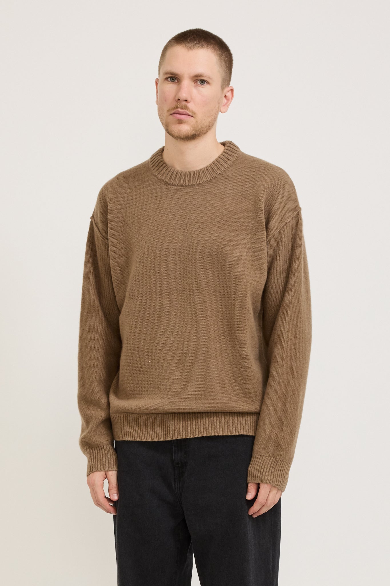 Reverse Seam Knit Dark Tan