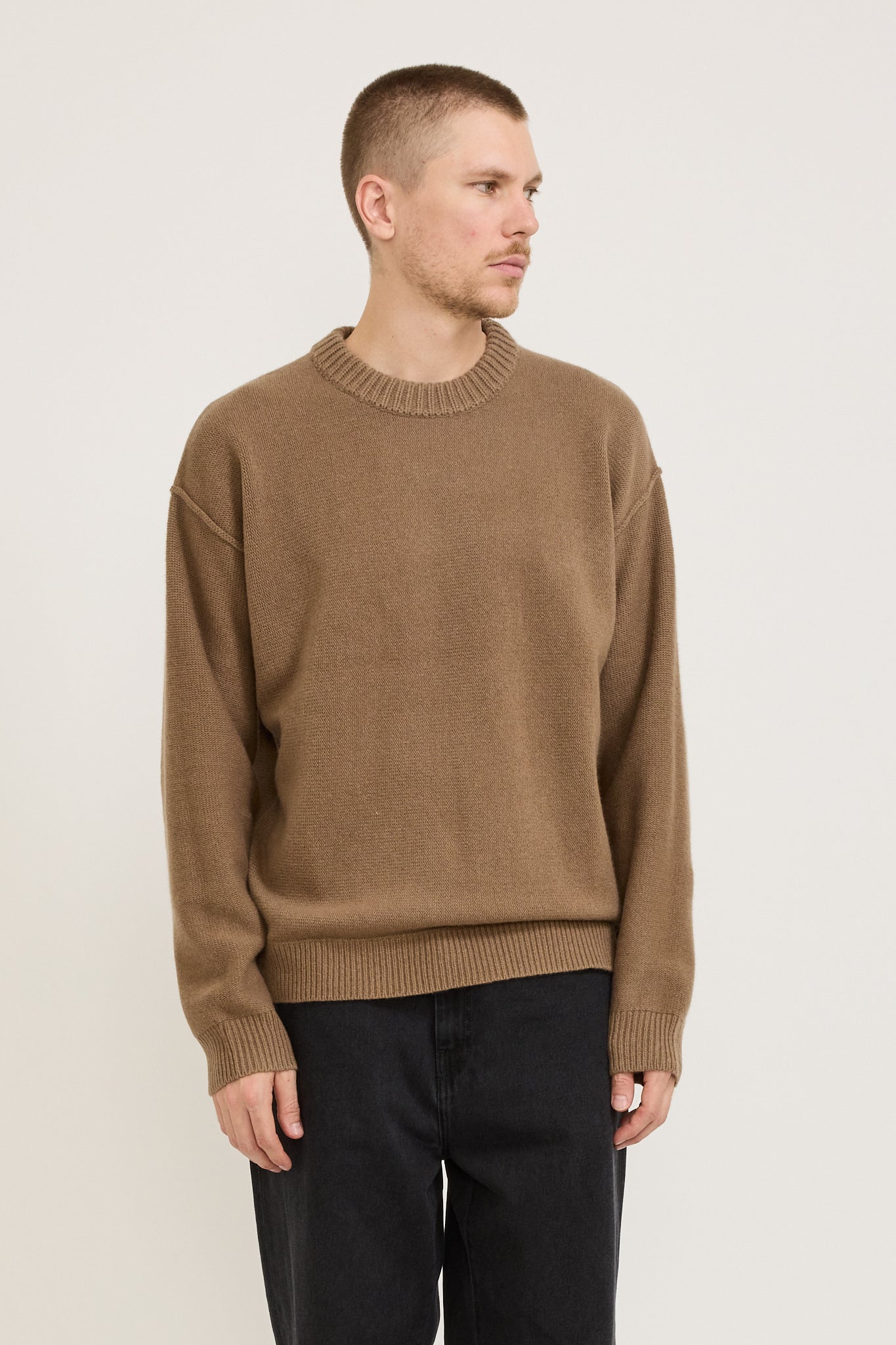 Reverse Seam Knit Dark Tan