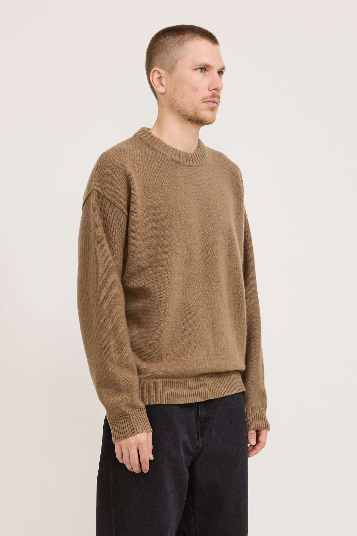 Reverse Seam Knit Dark Tan