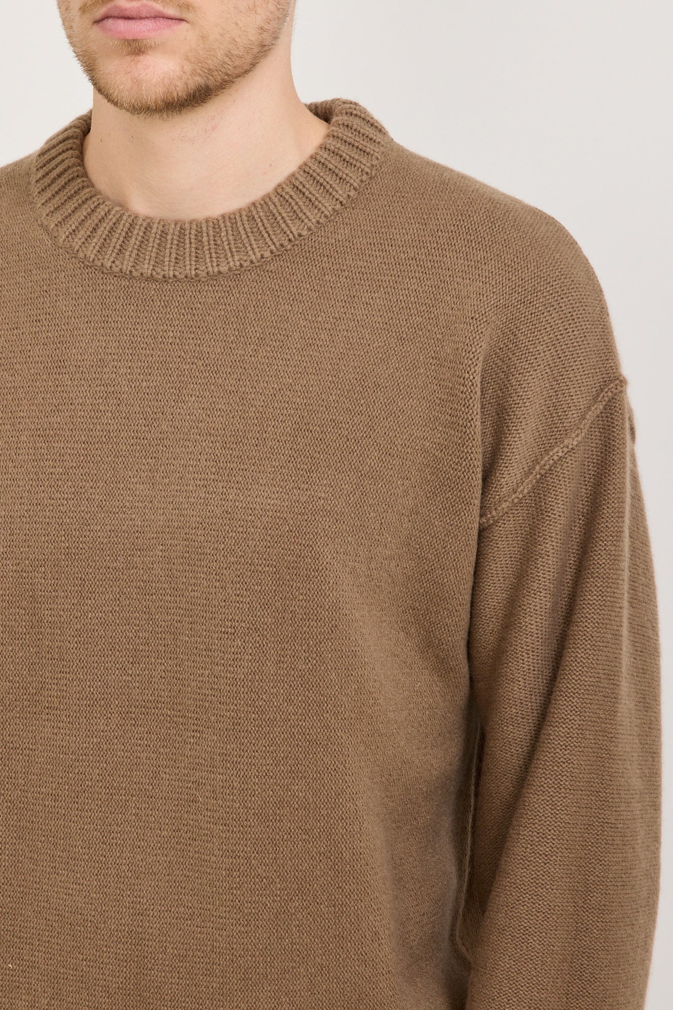 Reverse Seam Knit Dark Tan