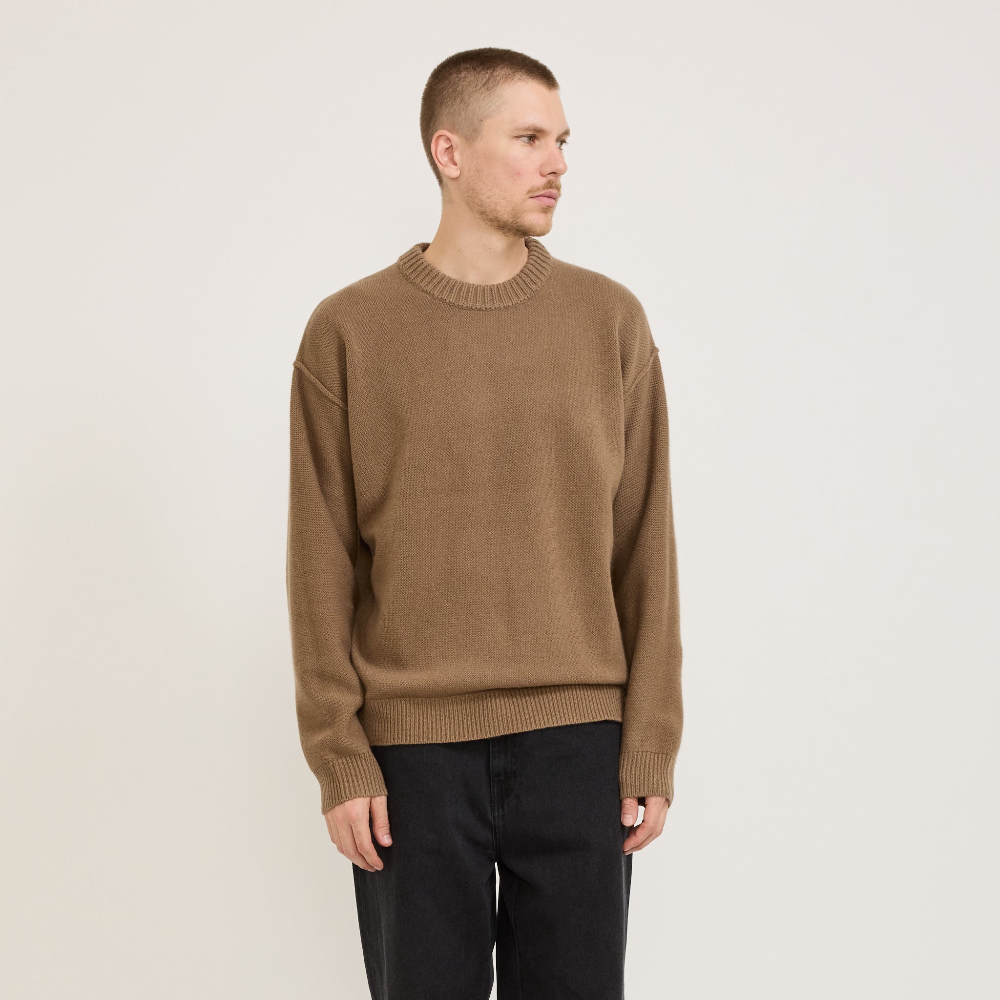 Reverse Seam Knit Dark Tan