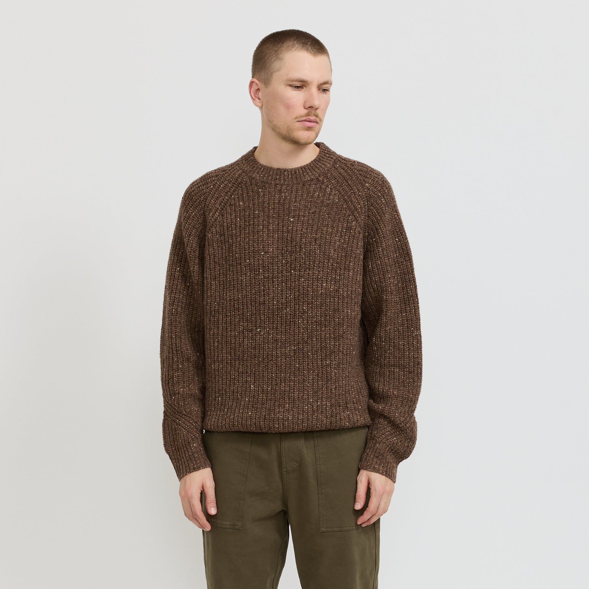 Speckled Fisherman Knit Brown