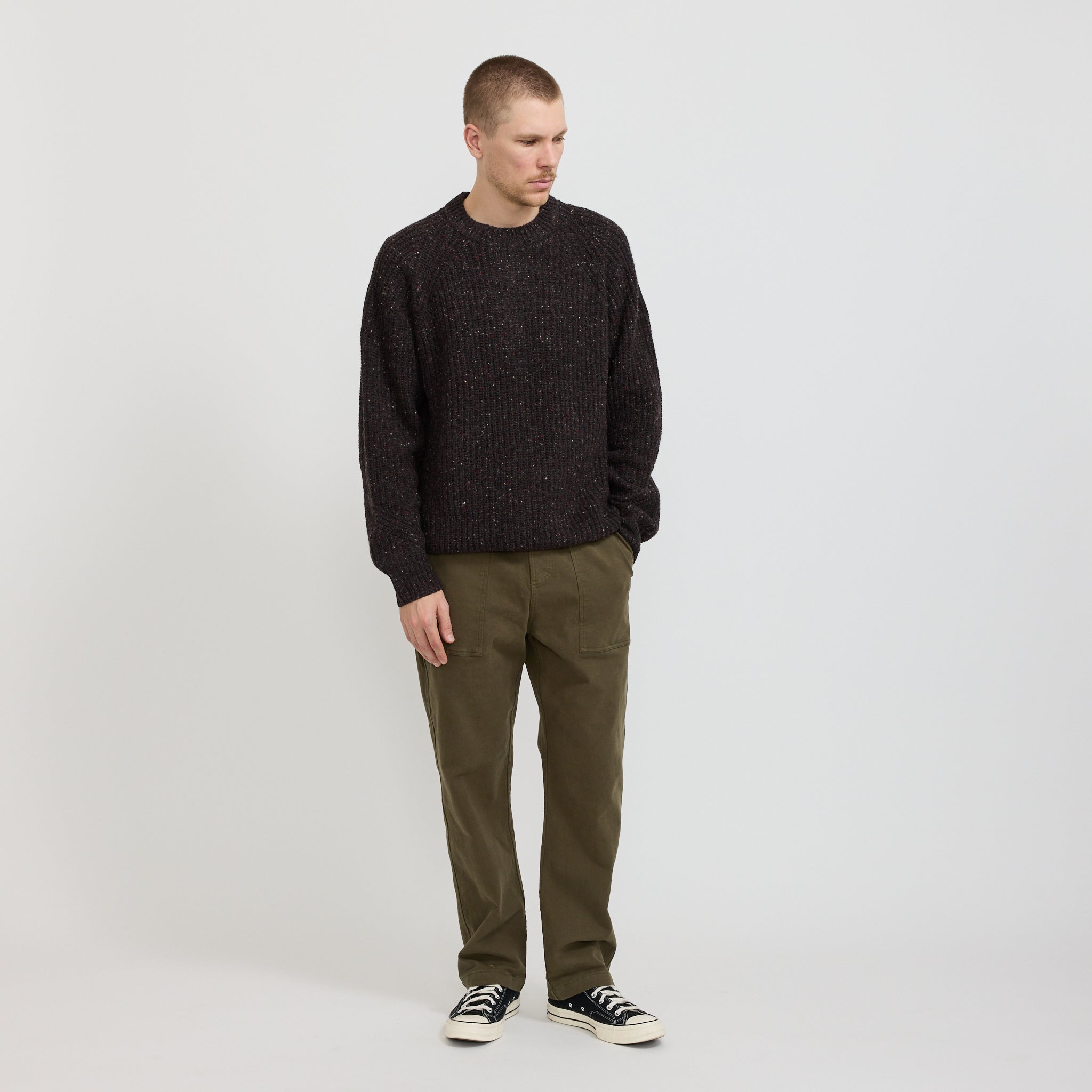 Speckled Fisherman Knit Charcoal