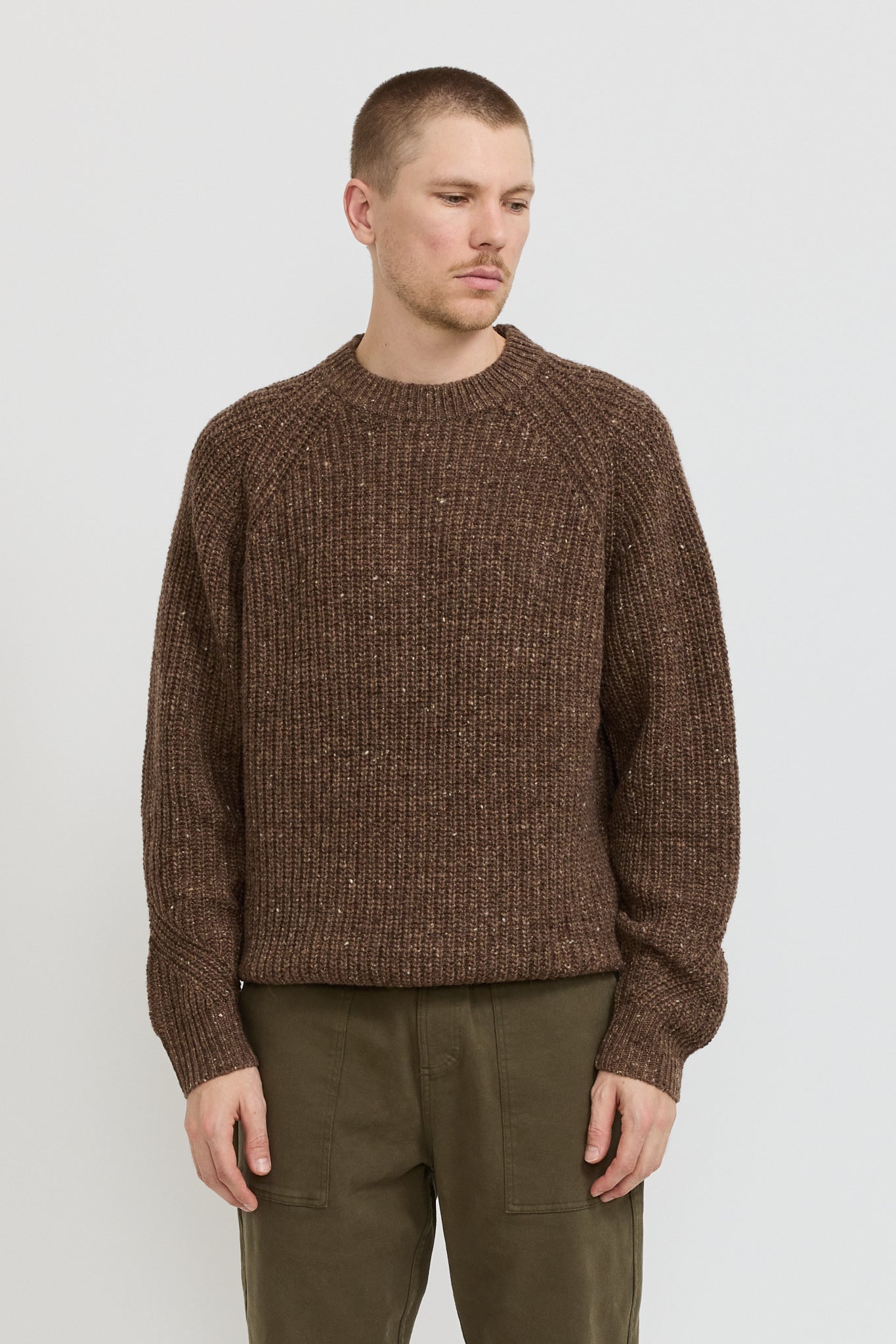 Speckled Fisherman Knit Brown