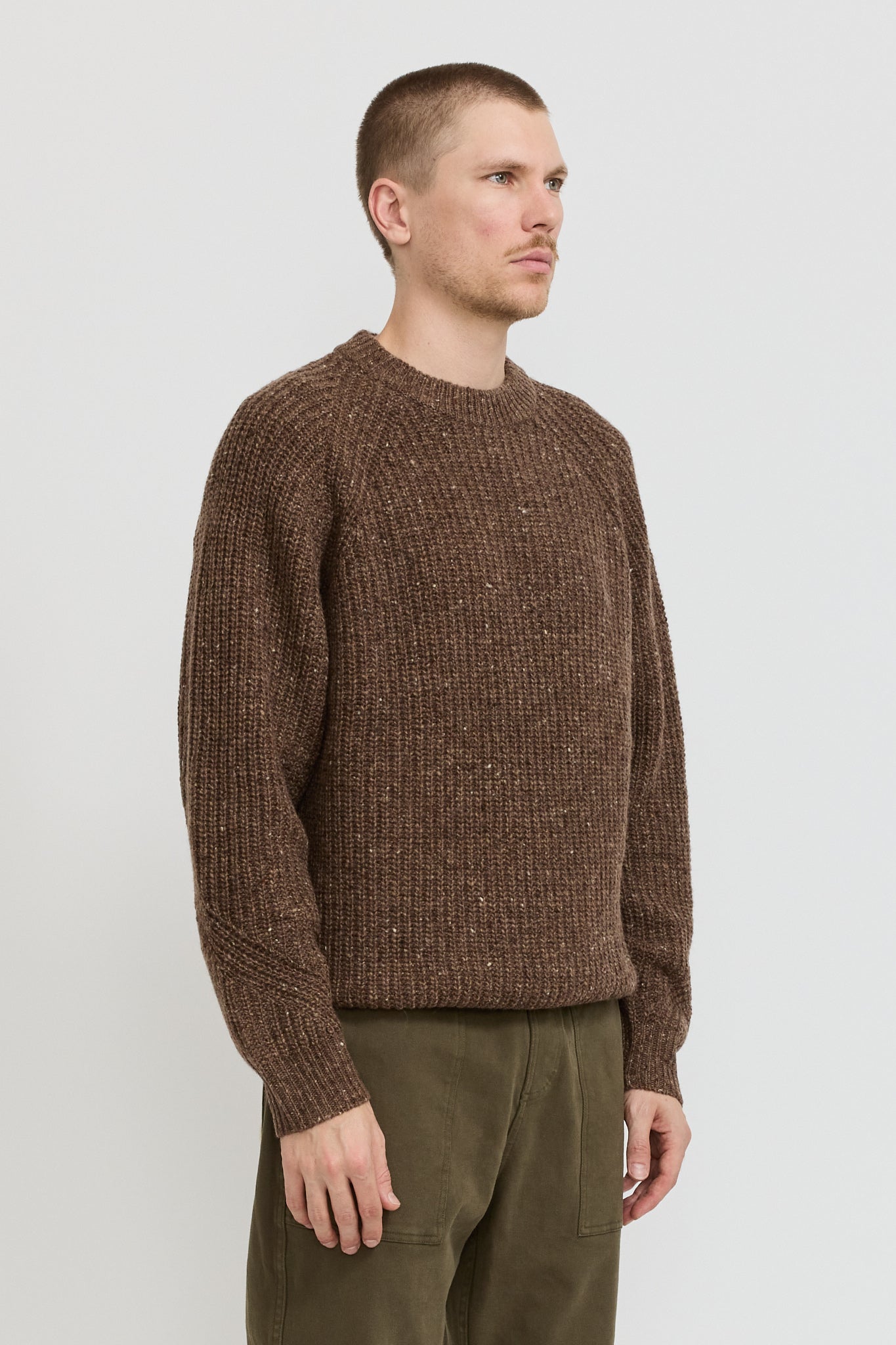 Speckled Fisherman Knit Brown