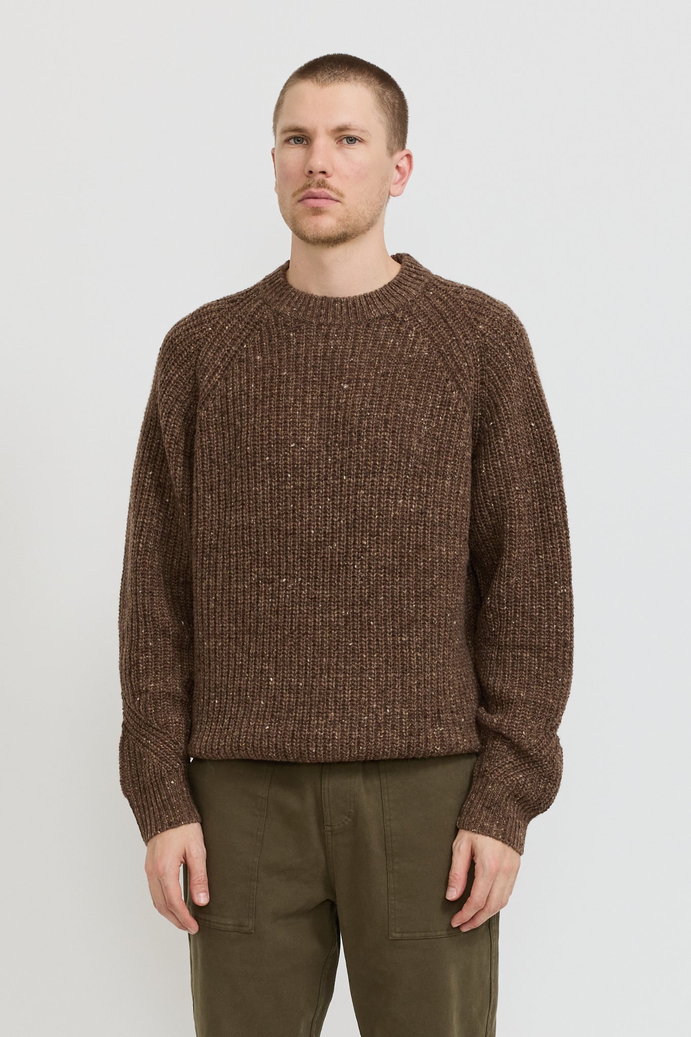 Speckled Fisherman Knit Brown