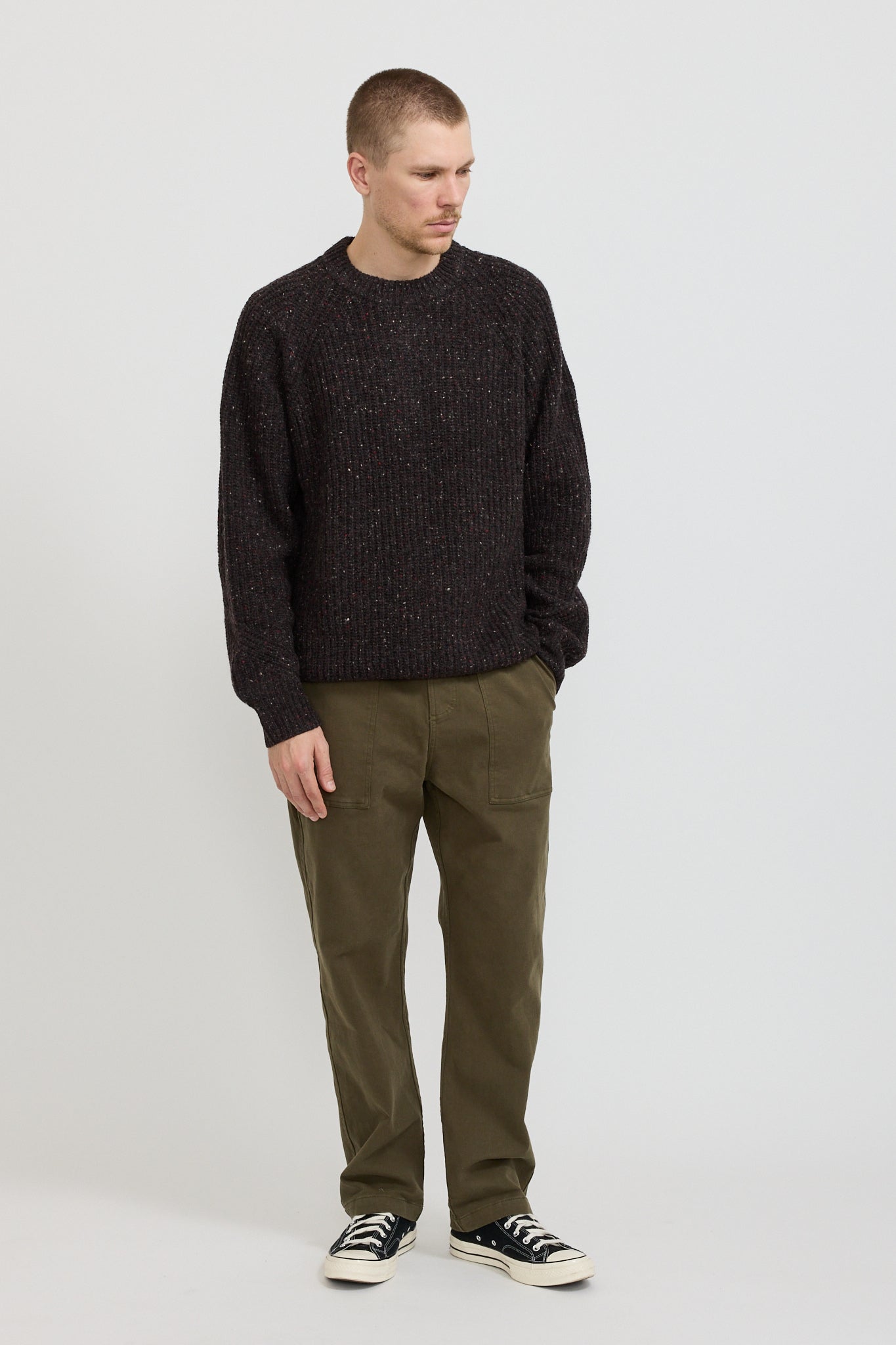 Speckled Fisherman Knit Charcoal