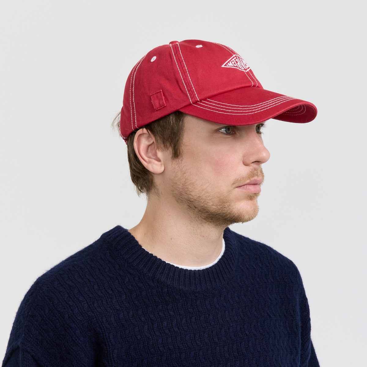 Stitched Diamond Cap Red | Mens Hats by McTavish | Maplestore