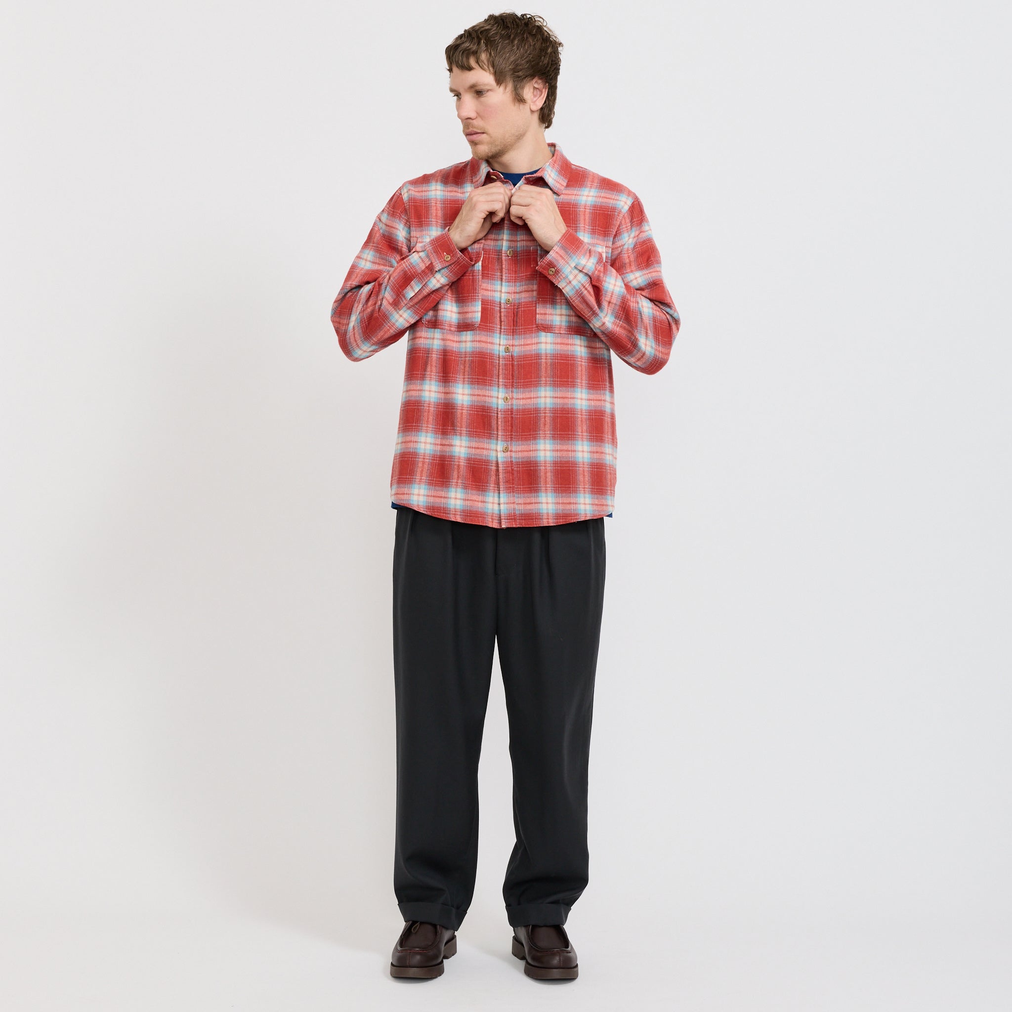 McTavish | Twin Pocket Flannel Shirt Red Multi | Maplestore