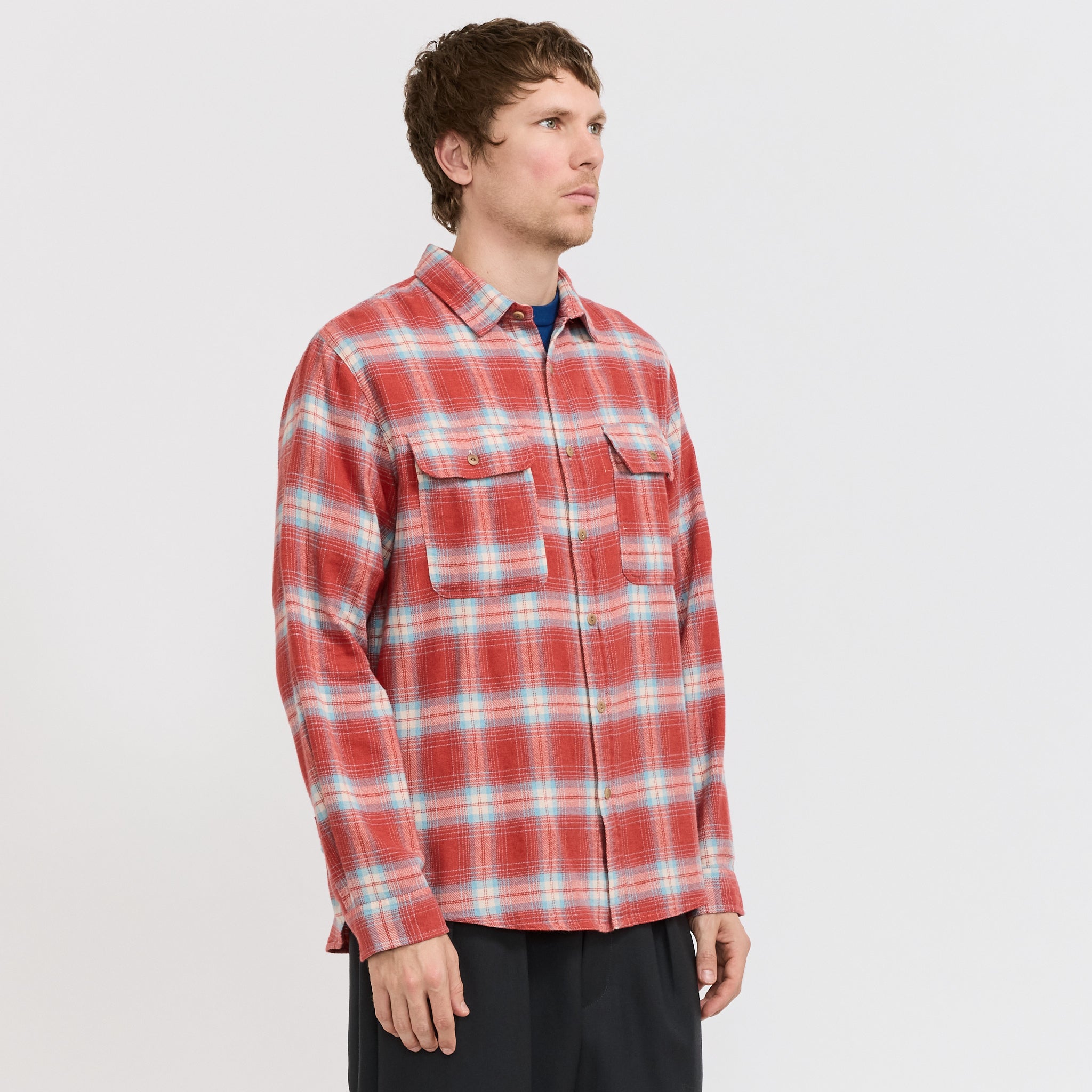 McTavish | Twin Pocket Flannel Shirt Red Multi | Maplestore