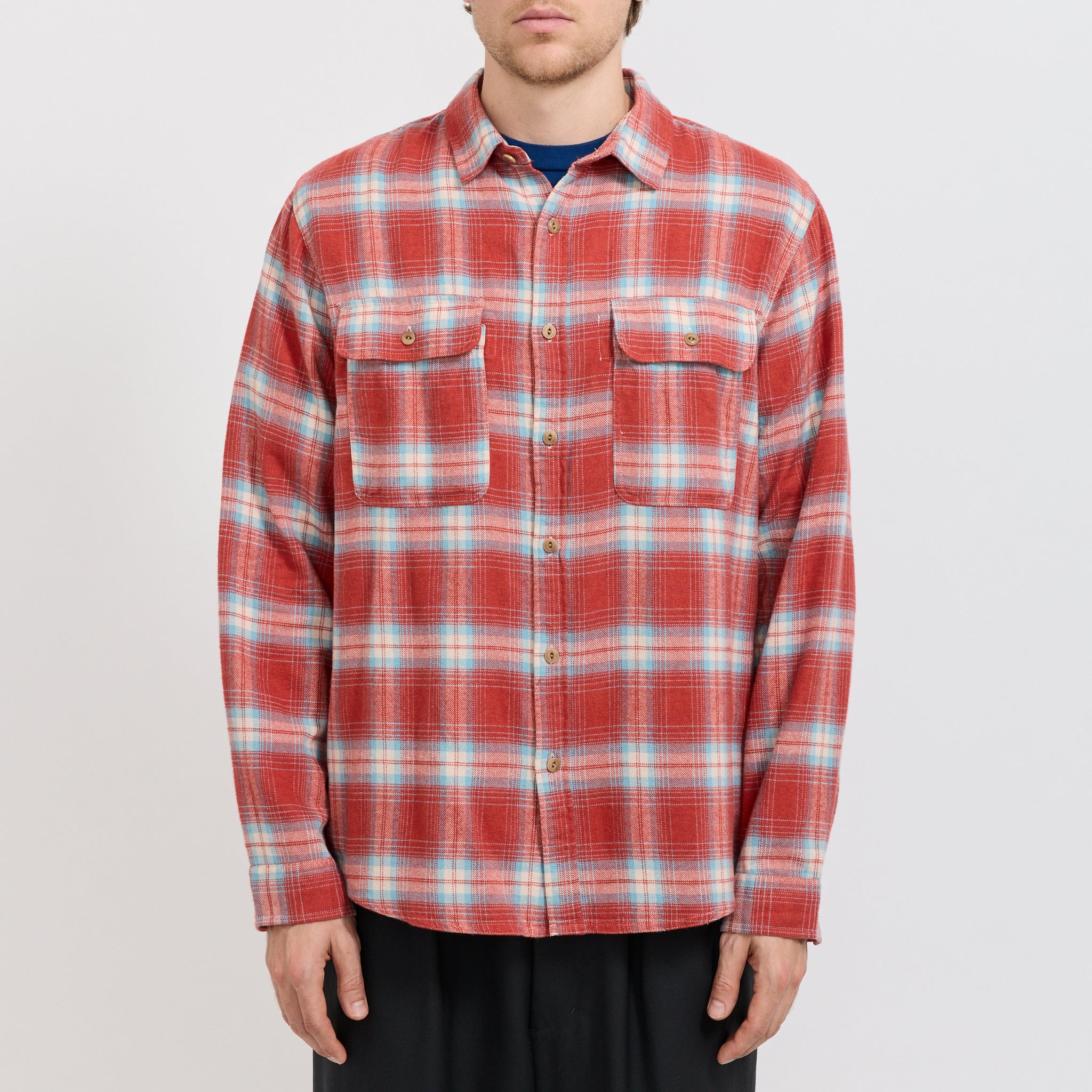 McTavish | Twin Pocket Flannel Shirt Red Multi | Maplestore