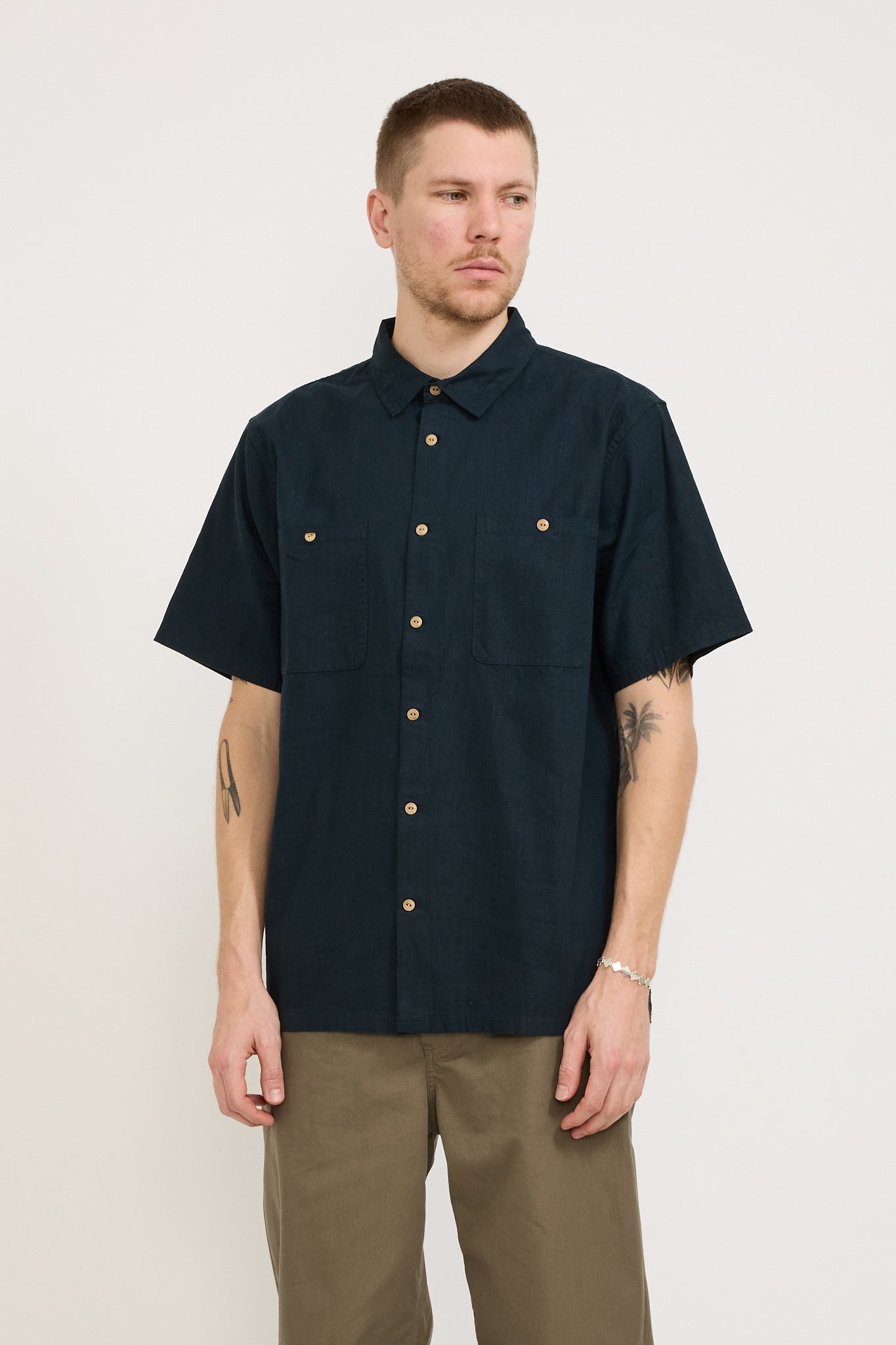 McTavish | Twin Pocket Hemp Shirt Blue | Maplestore