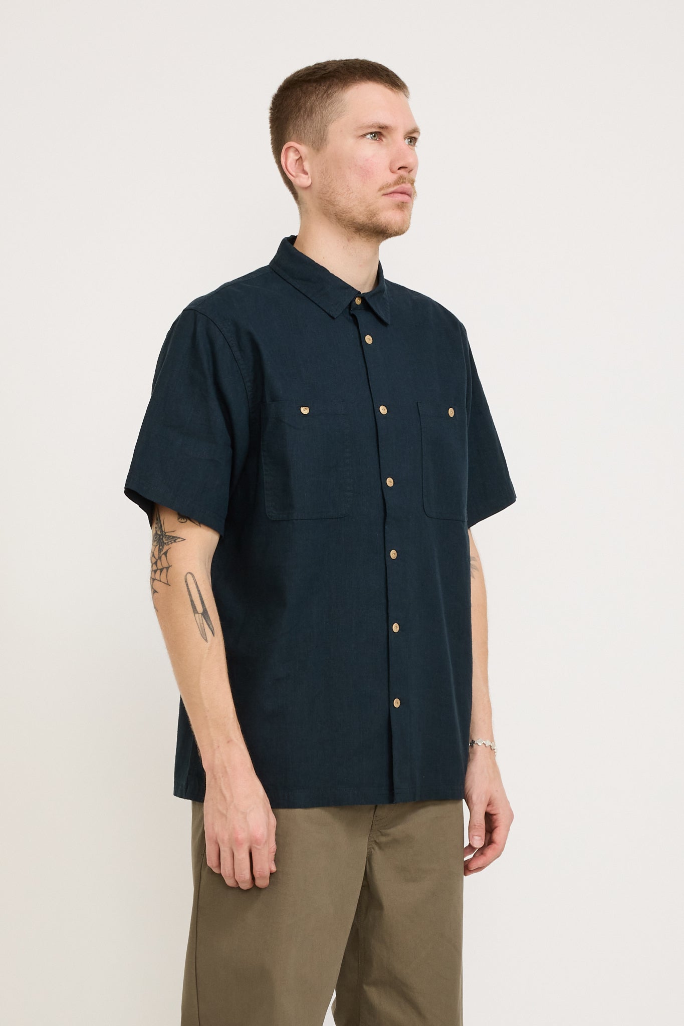 McTavish | Twin Pocket Hemp Shirt Blue | Maplestore