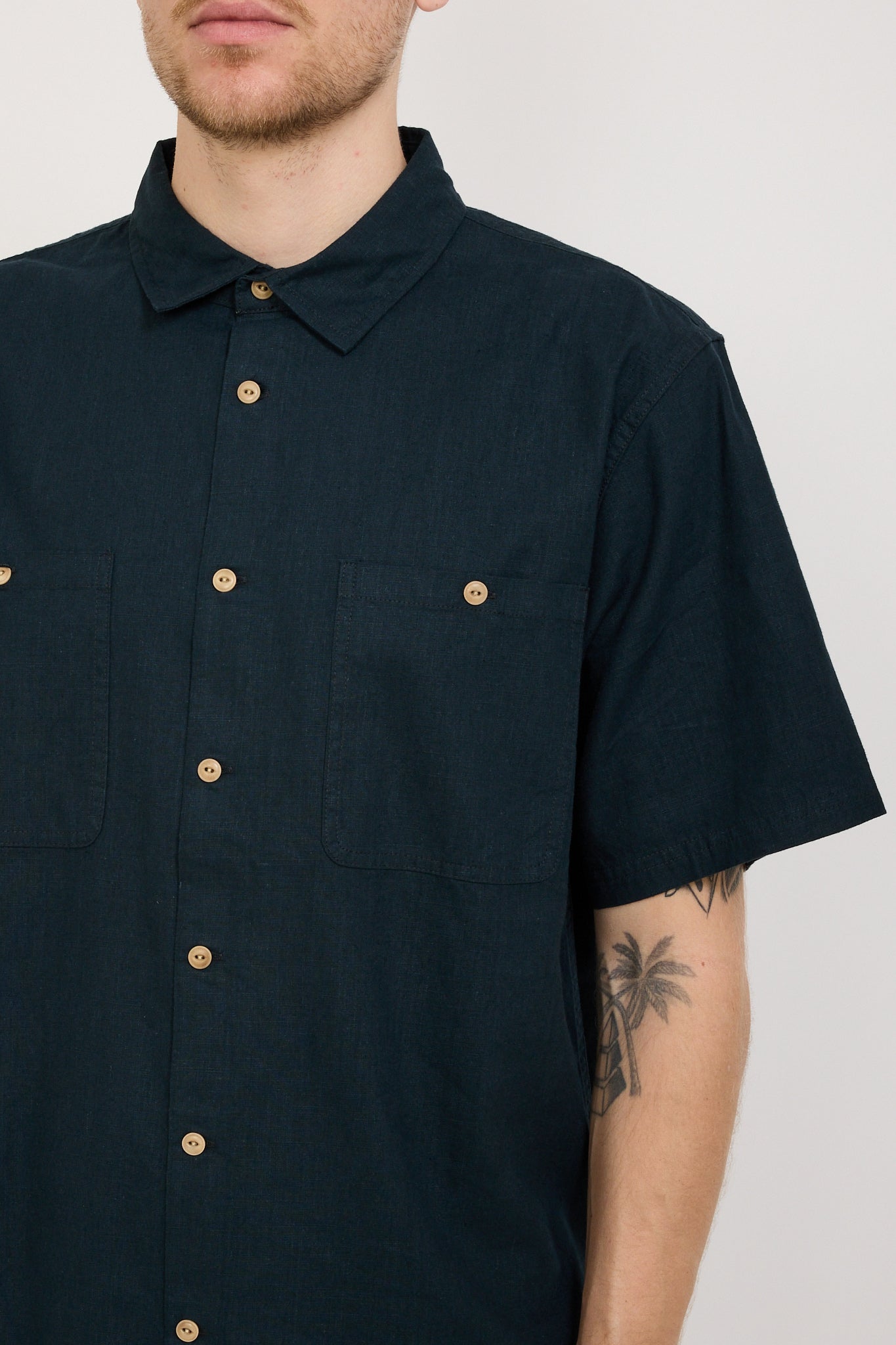 McTavish | Twin Pocket Hemp Shirt Blue | Maplestore