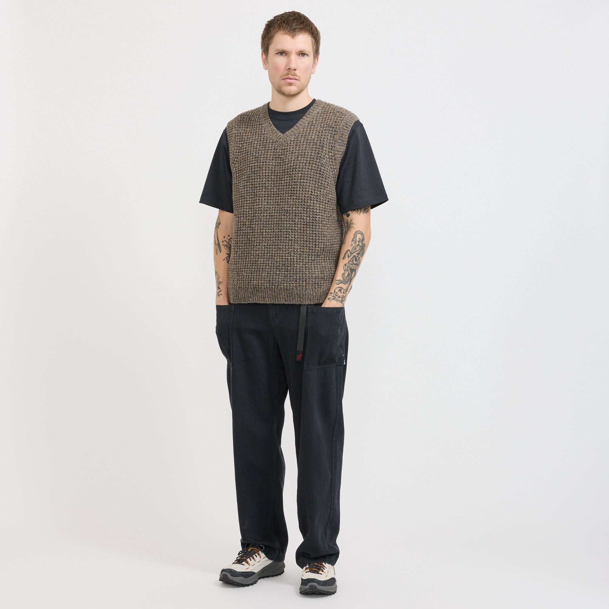 McTavish | Vee Knit Vest Brown Multi | Maplestore