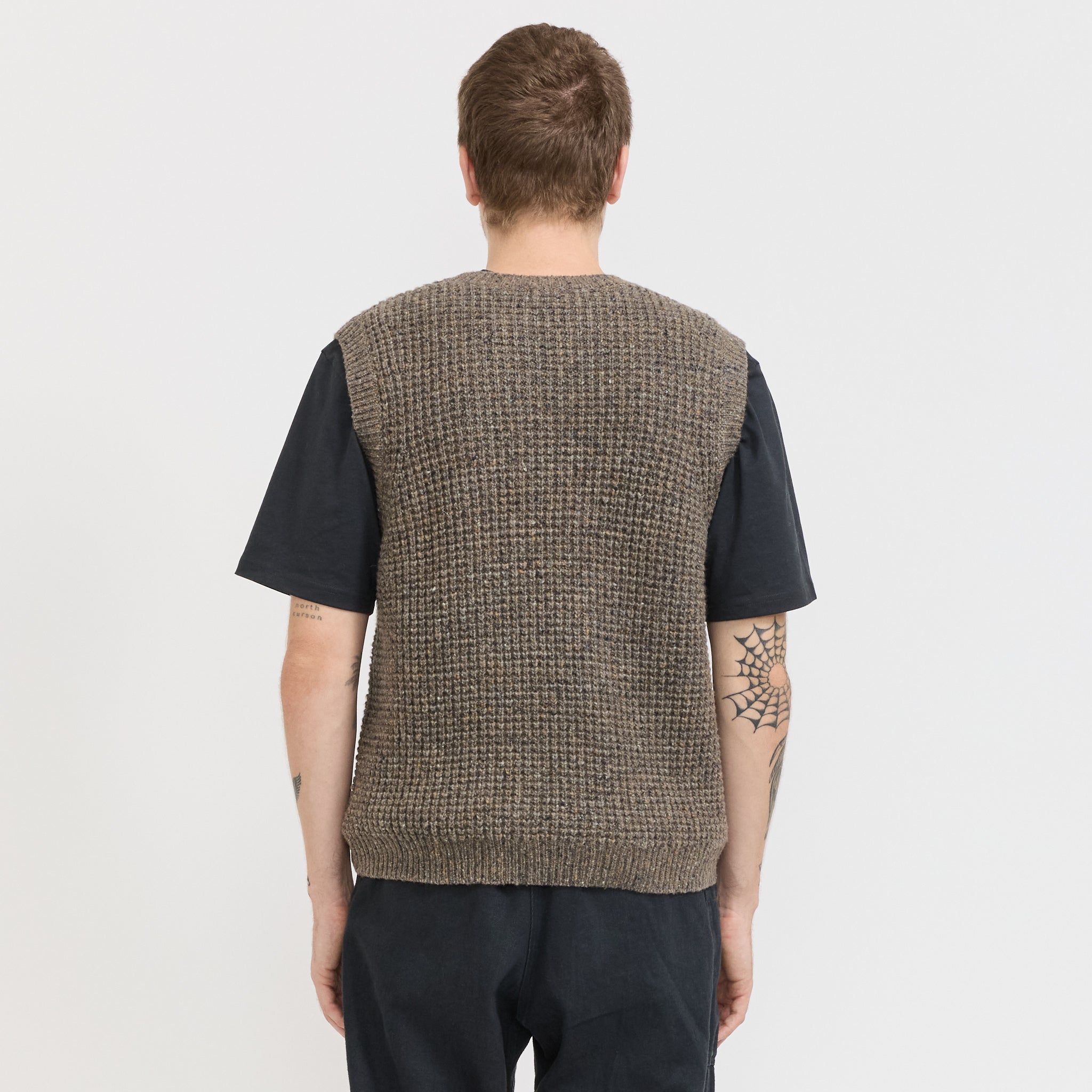 McTavish | Vee Knit Vest Brown Multi | Maplestore