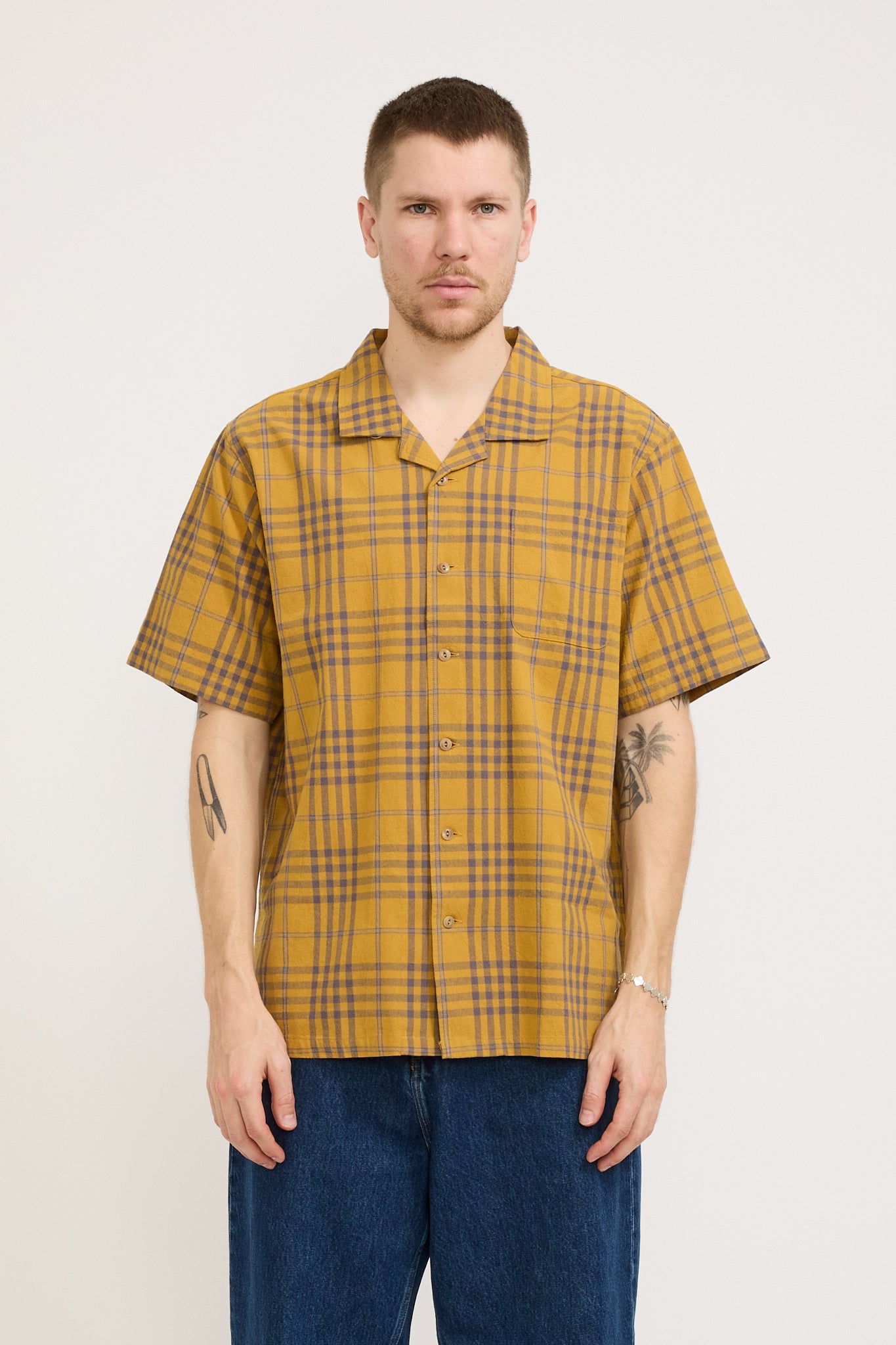 McTavish | Washed Camp Collar Shirt Yellow Multi | Maplestore