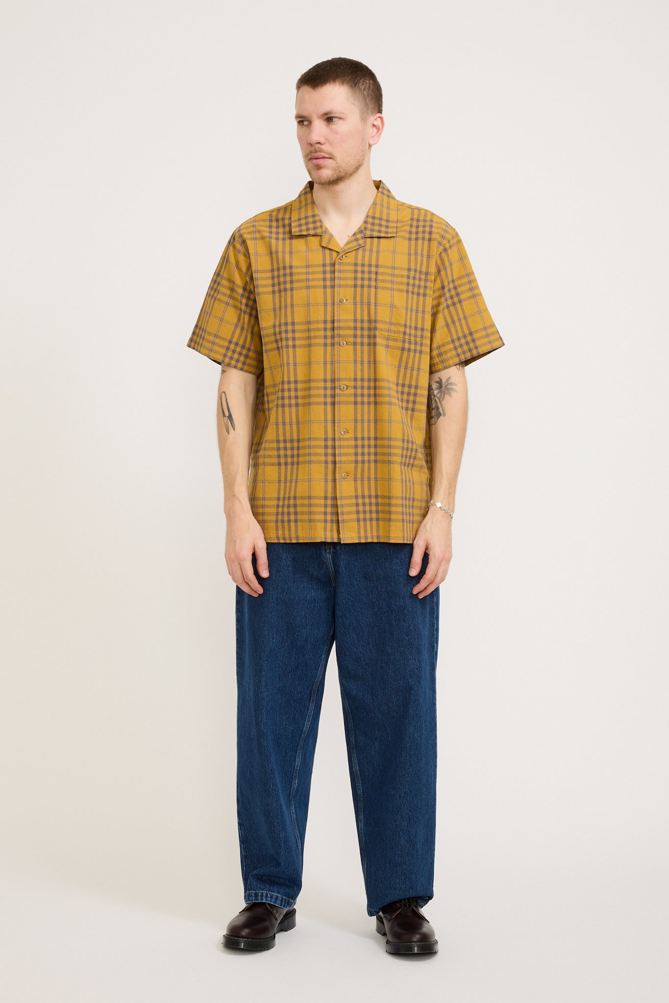 McTavish | Washed Camp Collar Shirt Yellow Multi | Maplestore