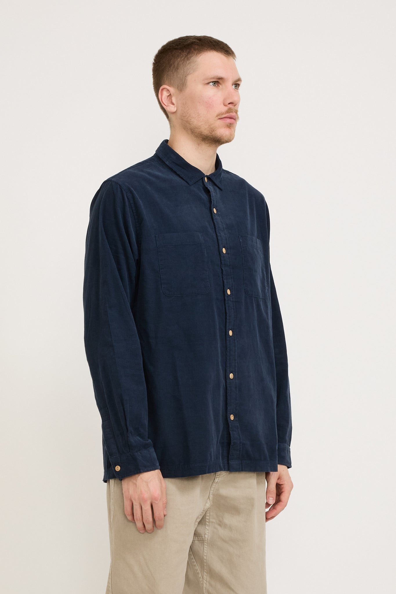 McTavish | Washed Cord Shirt Dark Blue | Maplestore