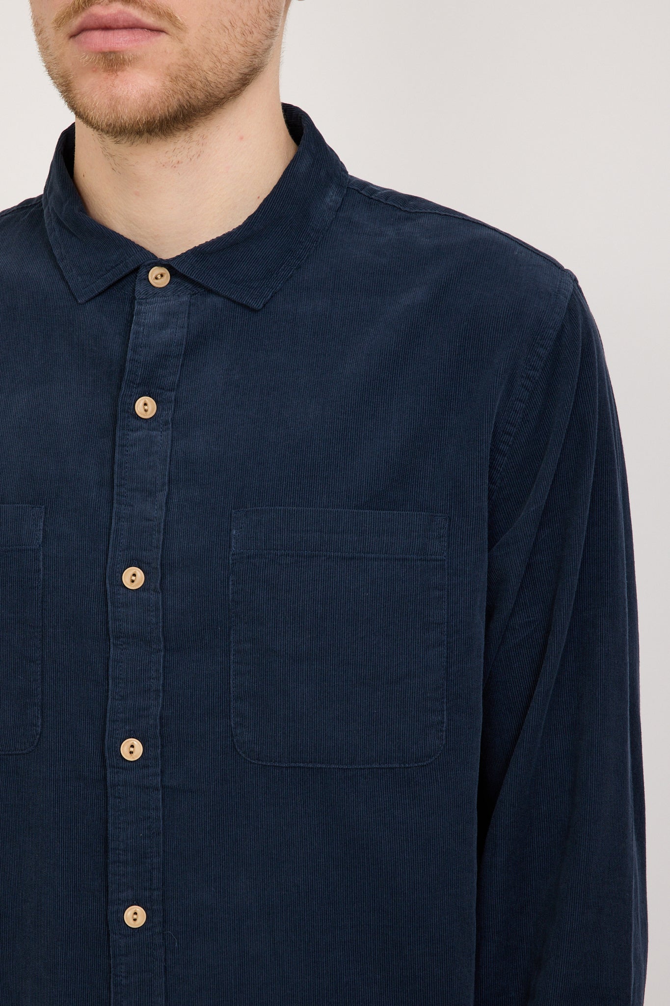 McTavish | Washed Cord Shirt Dark Blue | Maplestore