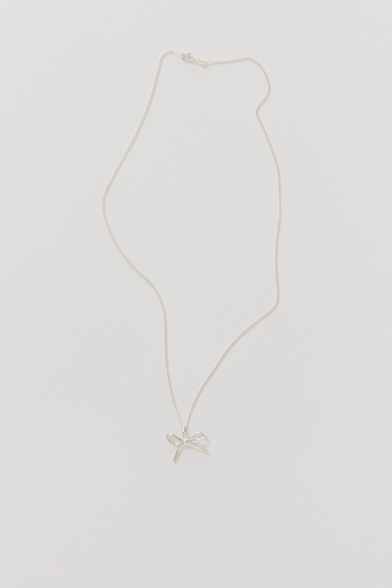 Bow Charm Necklace Sterling Silver