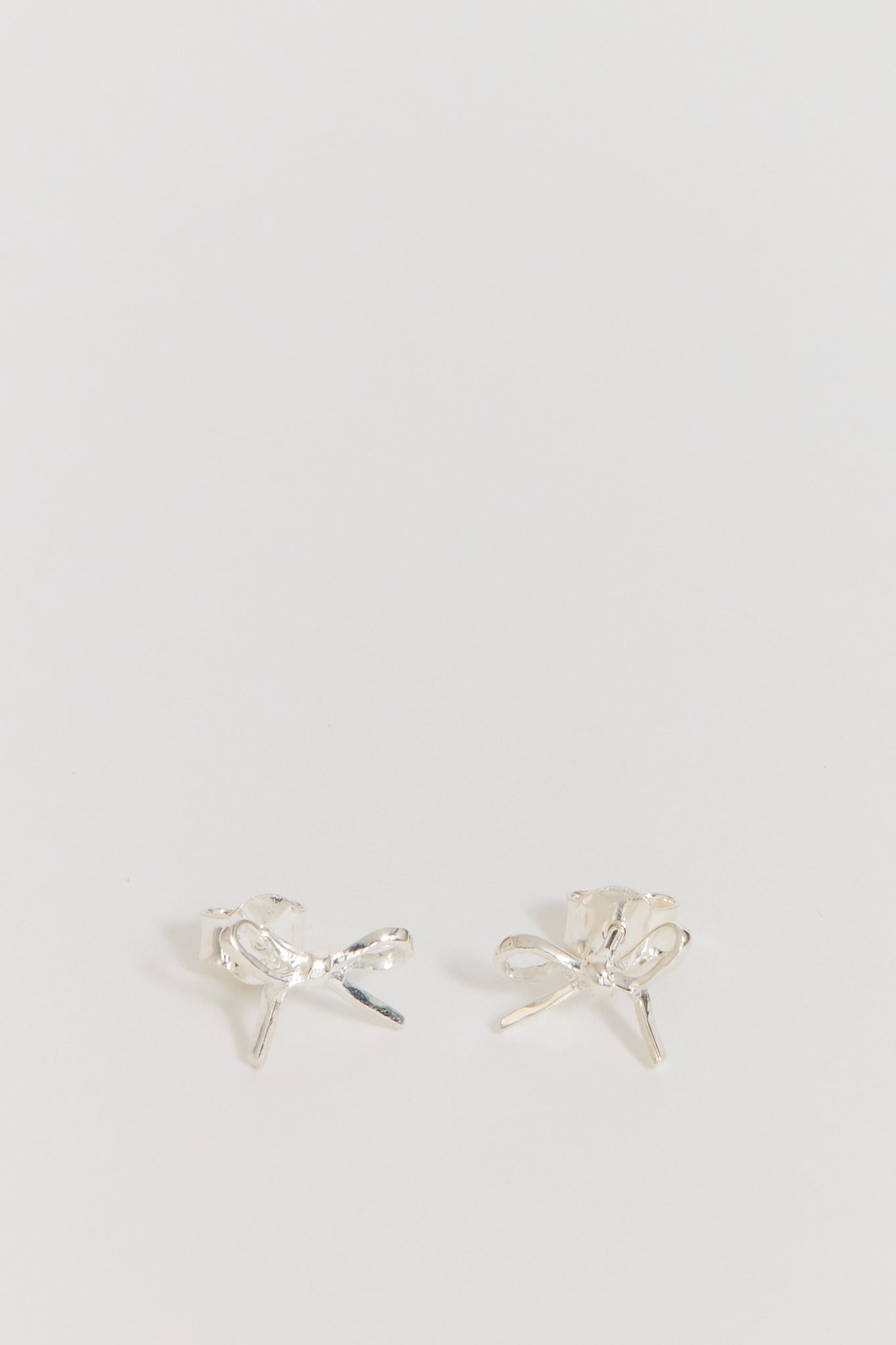 Bow Stud Earrings Small Sterling Silver