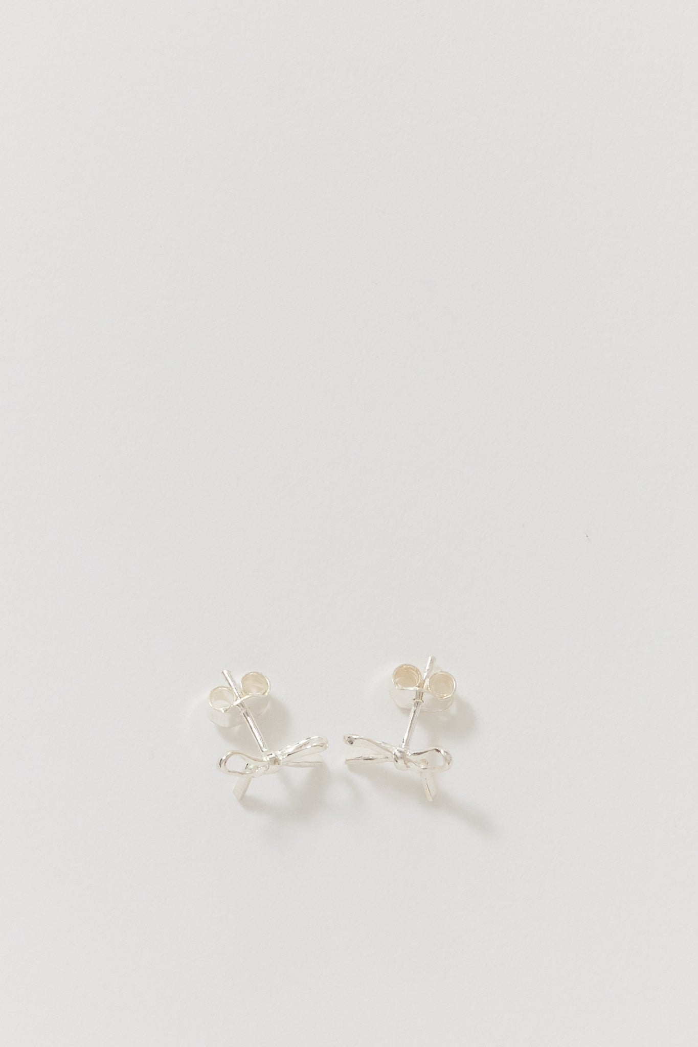 Bow Stud Earrings Small Sterling Silver