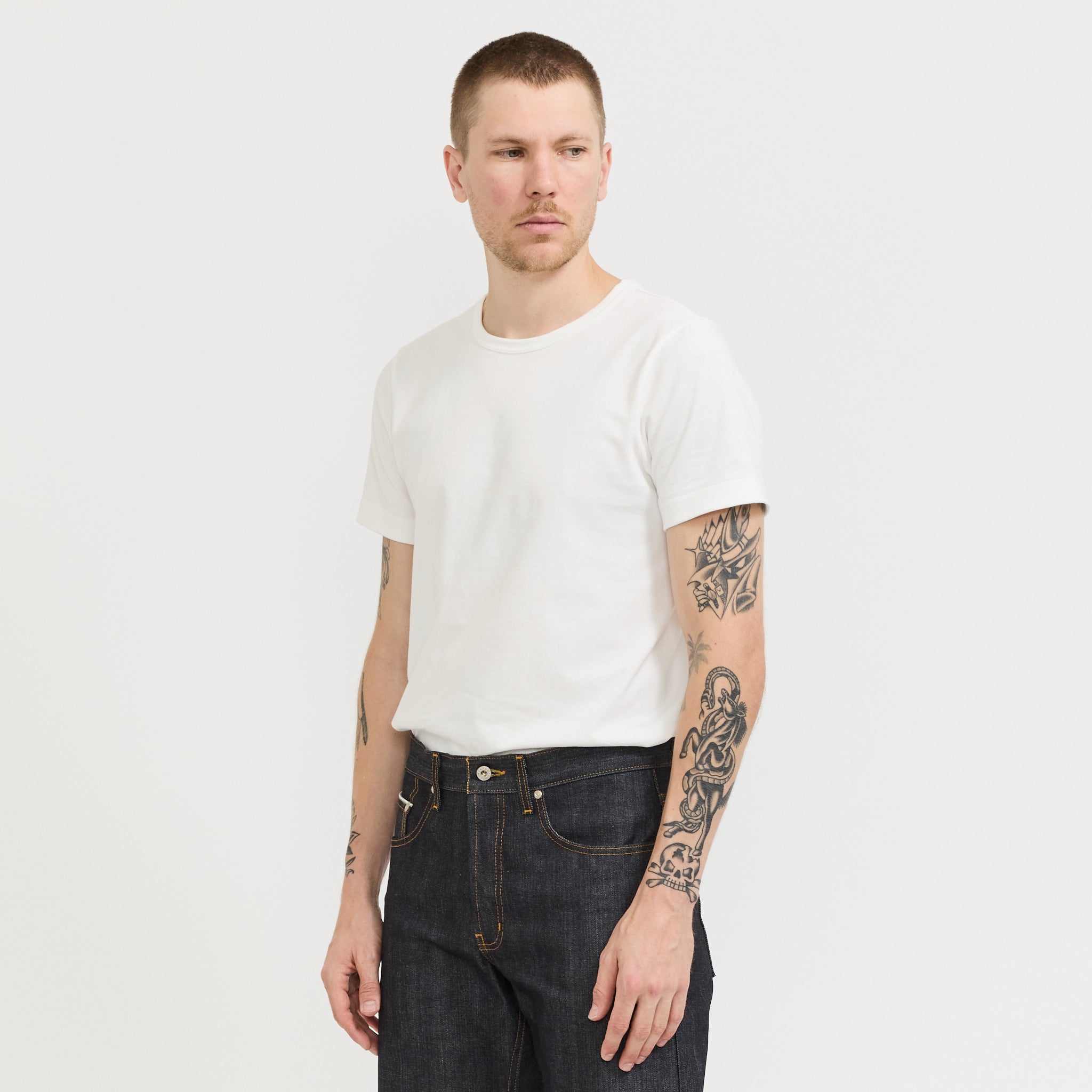 215 Loopwheeled Classic Fit T-Shirt White