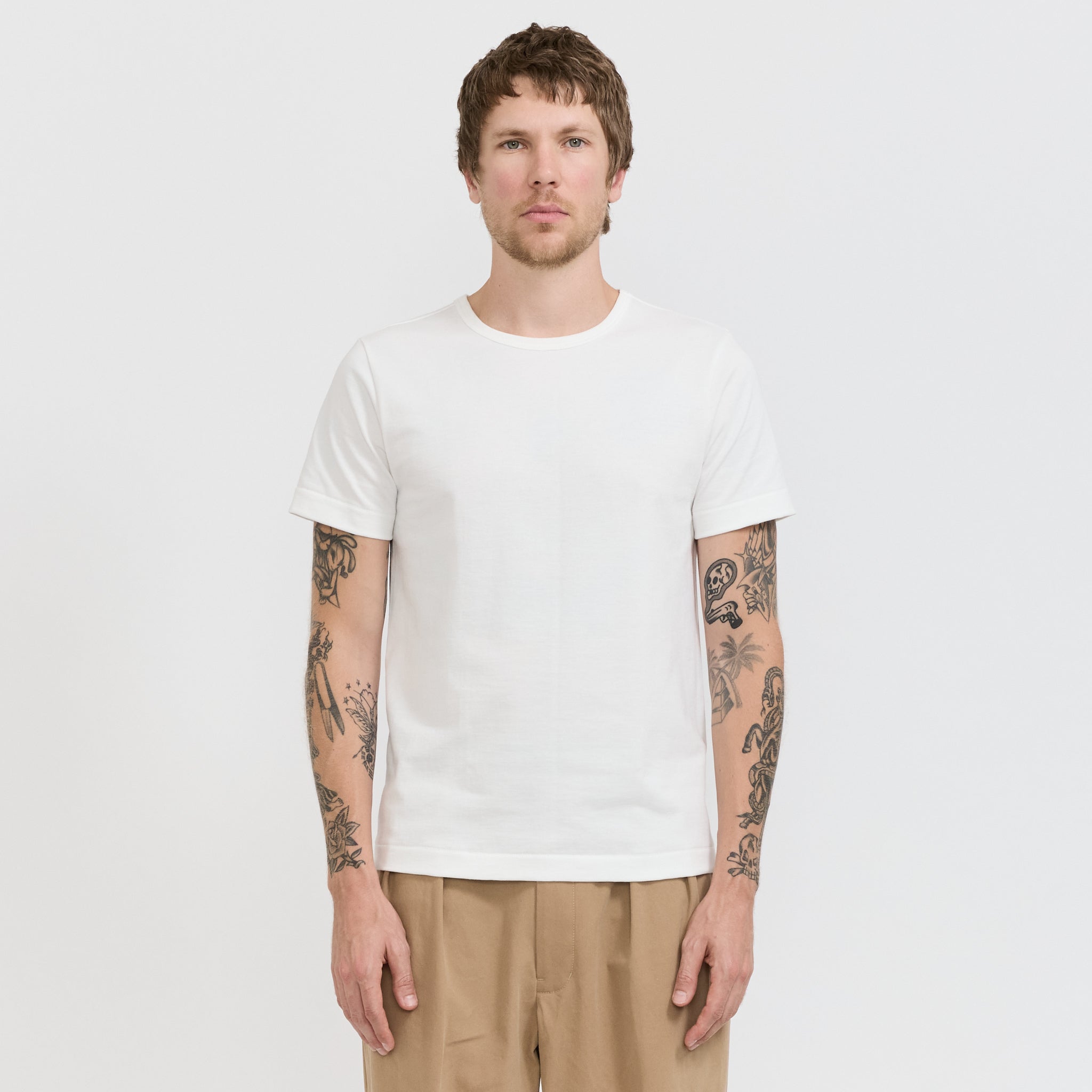 215 Loopwheeled Classic Fit T-Shirt White | Maplestore