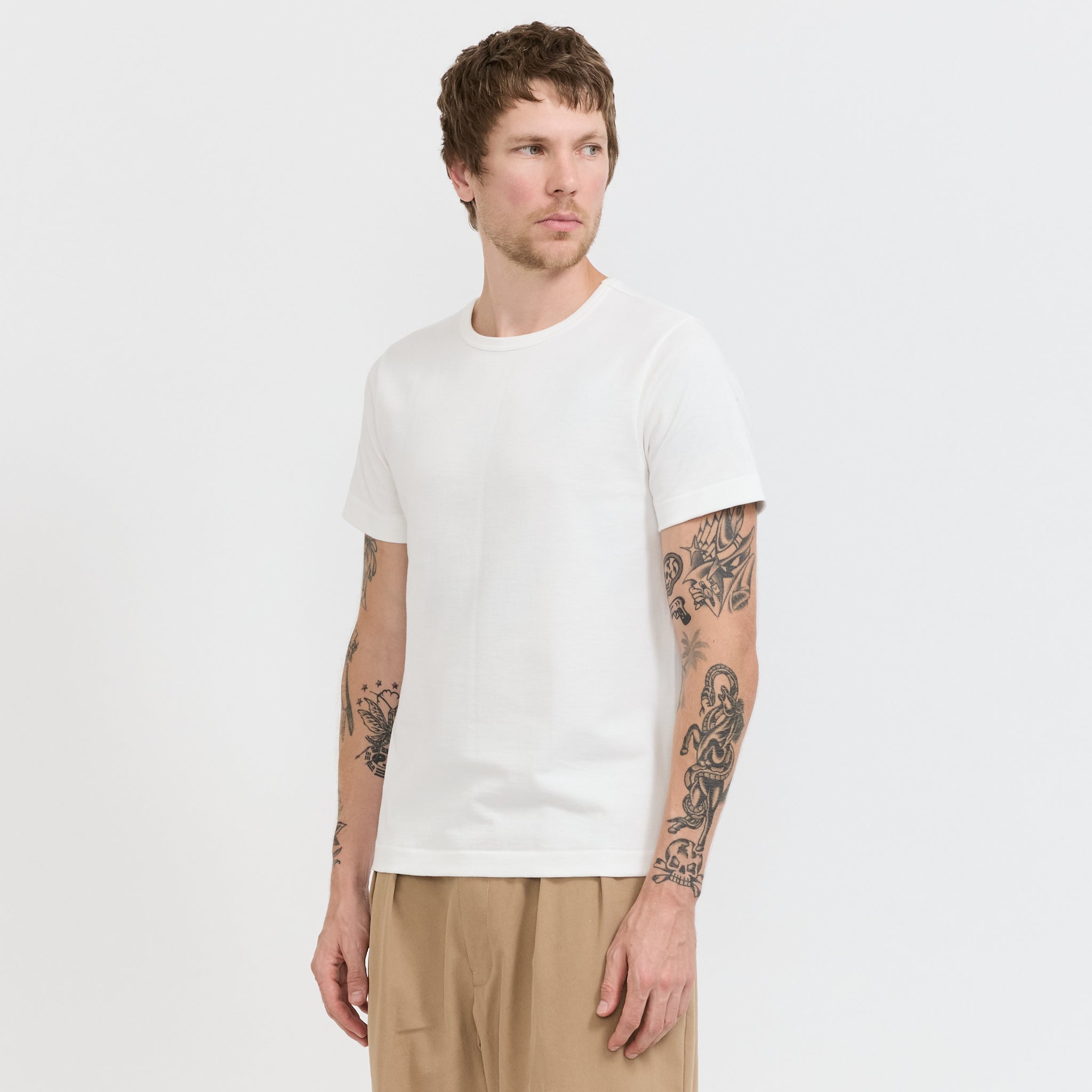 215 Loopwheeled Classic Fit T-Shirt White | Maplestore