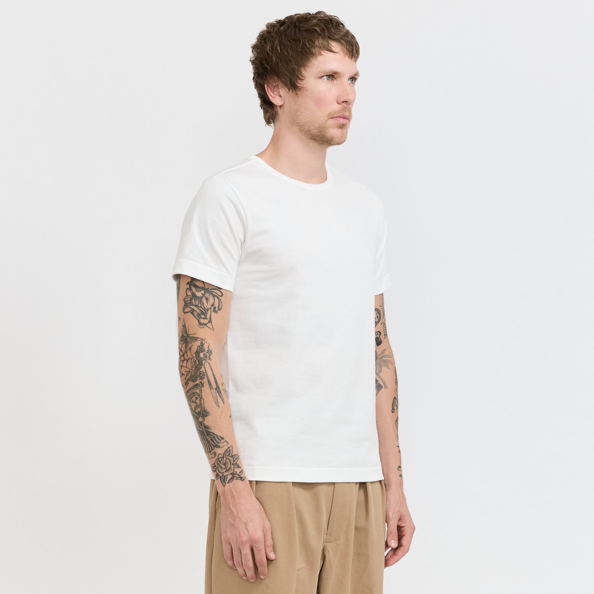 Merz B Schwanen | 215 Loopwheeled Classic Fit T-Shirt White | Maplestore