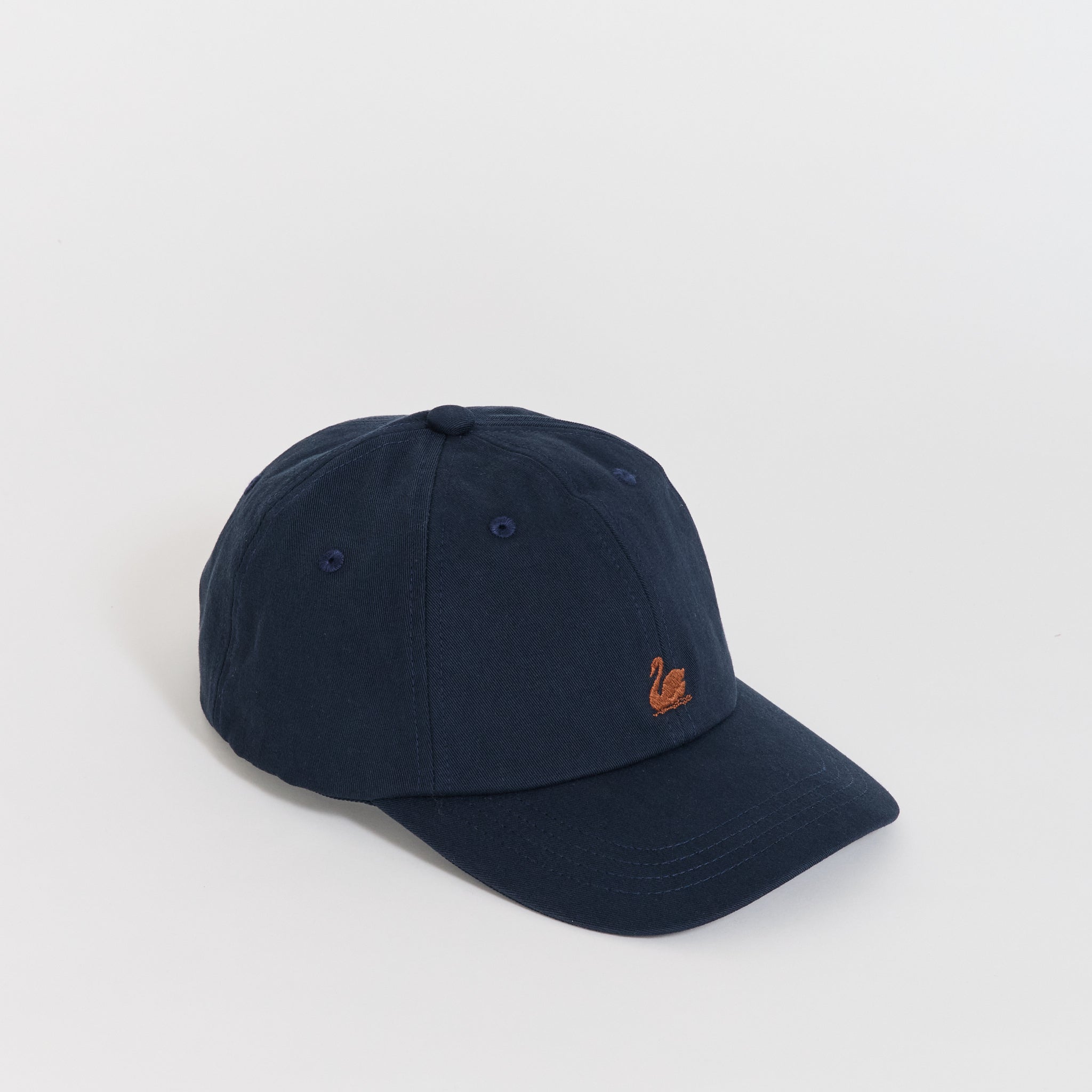 Swan Logo Cotton Twill Cap Night Blue/Nut