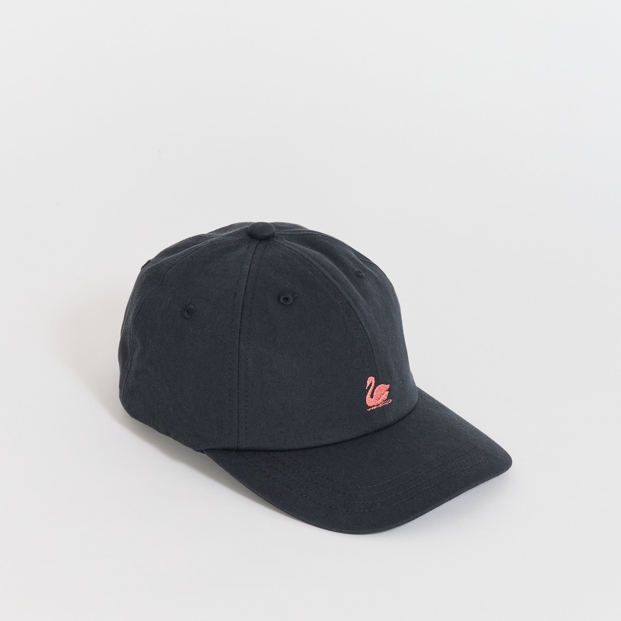 Swan Logo Cotton Twill Cap Charcoal