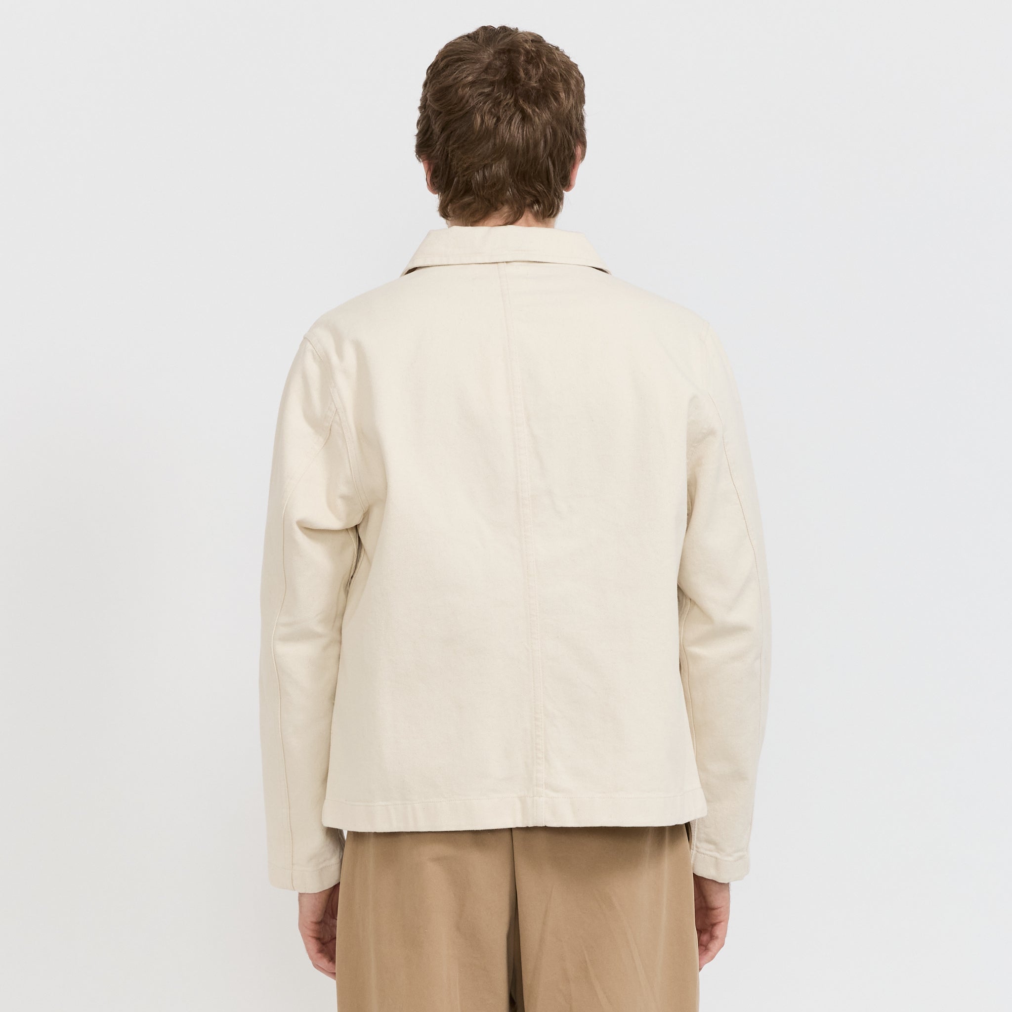 Cropped Worker's Cotton Twill Jacket Nature | Maplestore