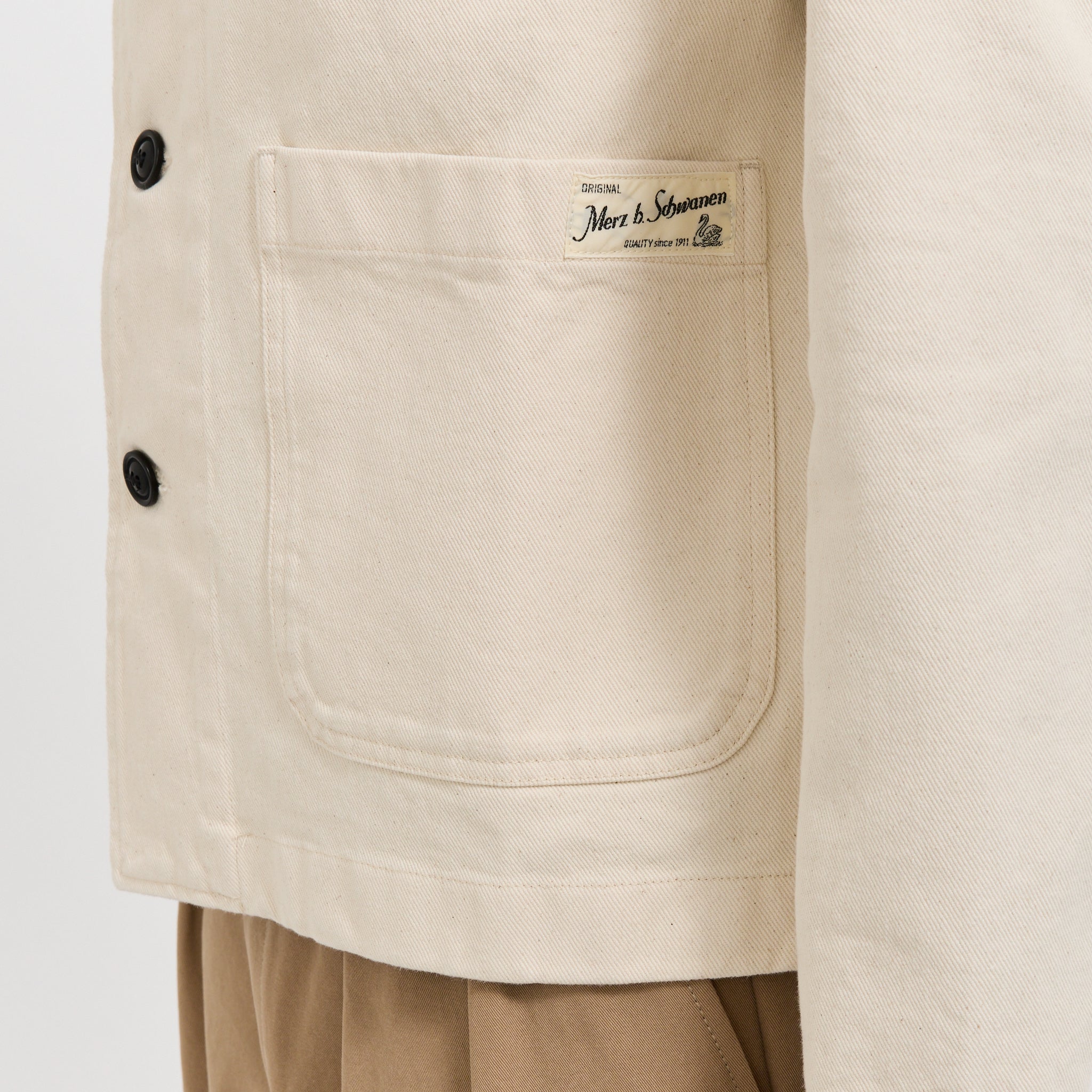 Cropped Worker's Cotton Twill Jacket Nature