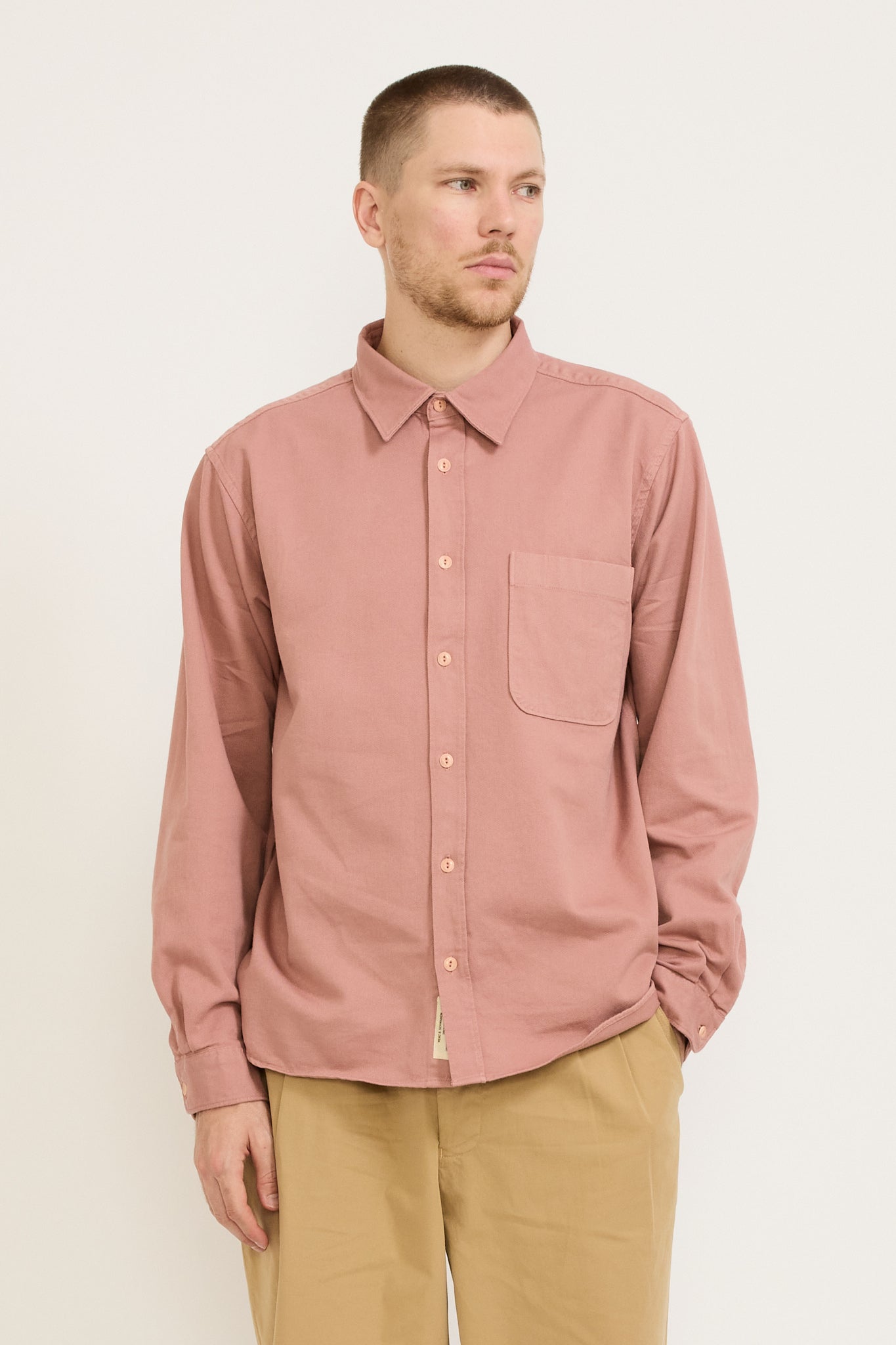 Merz B Schwanen | GOOD BASICS | Organic Cotton Broken Twill Shirt Rosewood | Maplestore