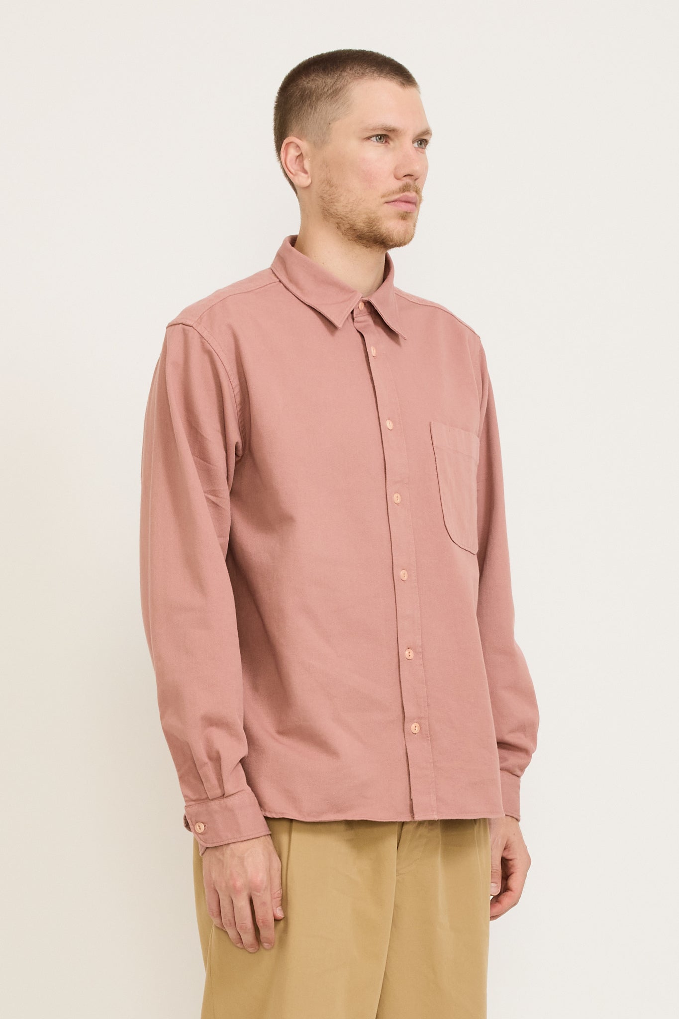 Merz B Schwanen | GOOD BASICS | Organic Cotton Broken Twill Shirt Rosewood | Maplestore